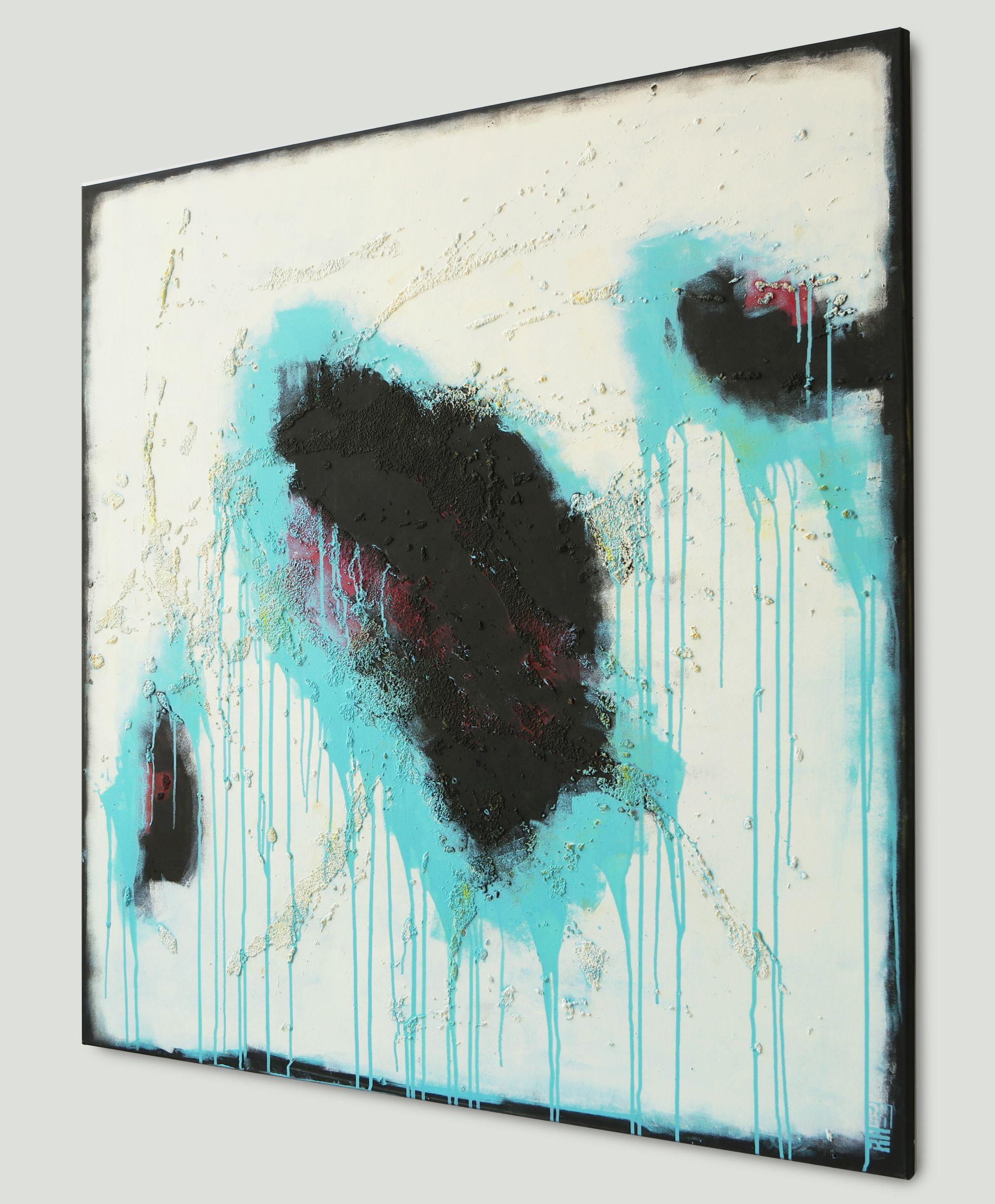 Islands Light Blue XL, Painting, Acrylic on Canvas - Gray Abstract Painting by Ronald Hunter