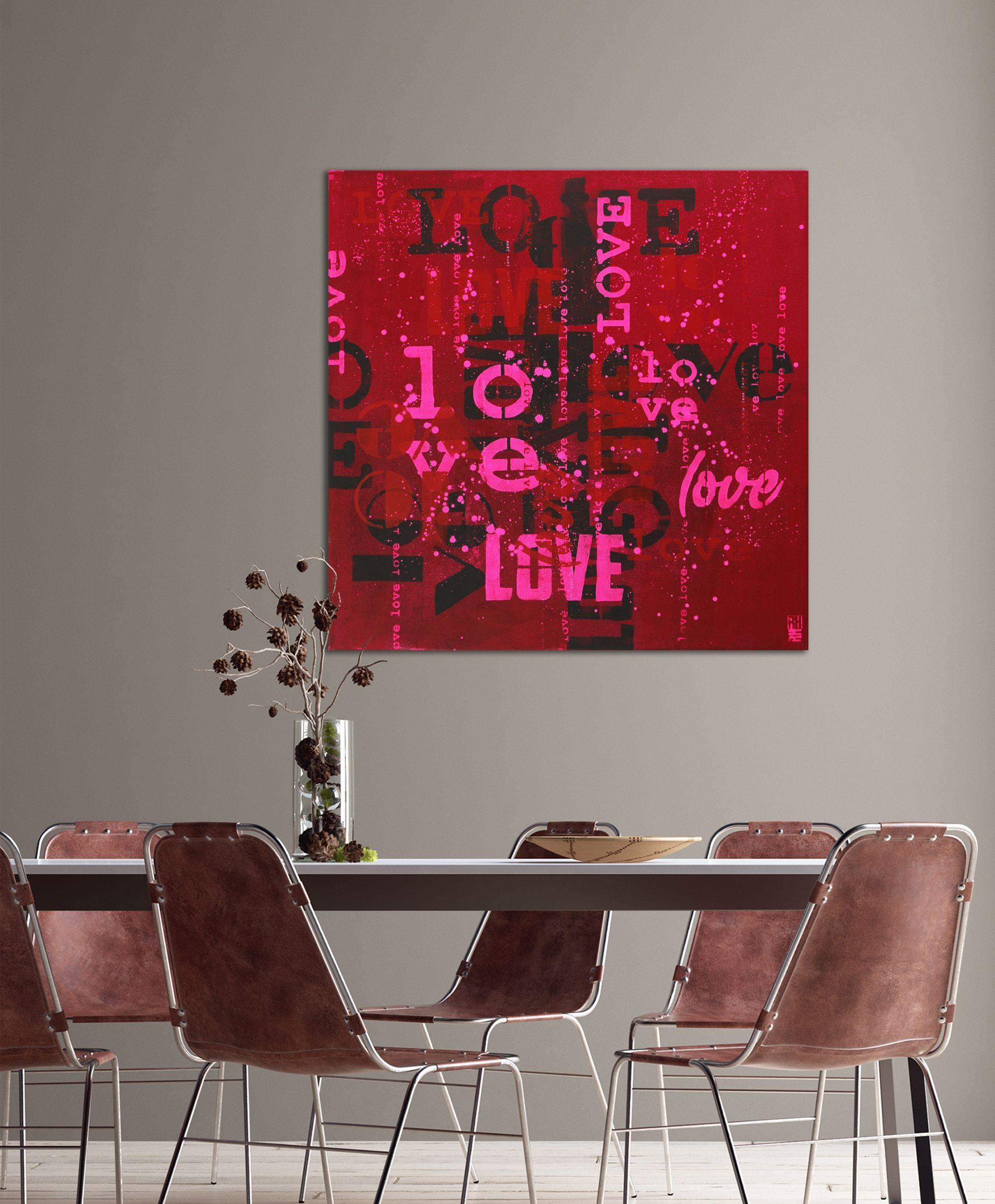 LOVE in Red, Painting, Acrylic on Canvas For Sale 1