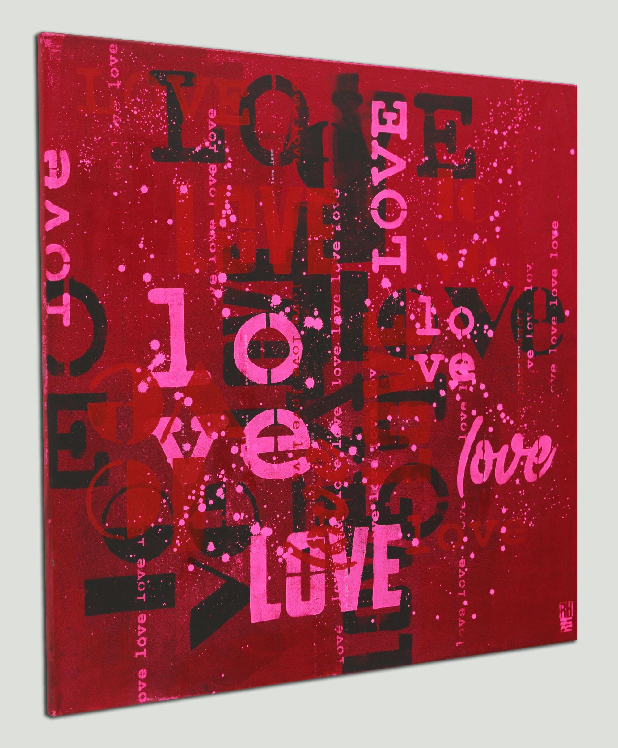LOVE in Red, Painting, Acrylic on Canvas For Sale 2