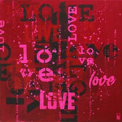 LOVE in Red, Painting, Acrylic on Canvas