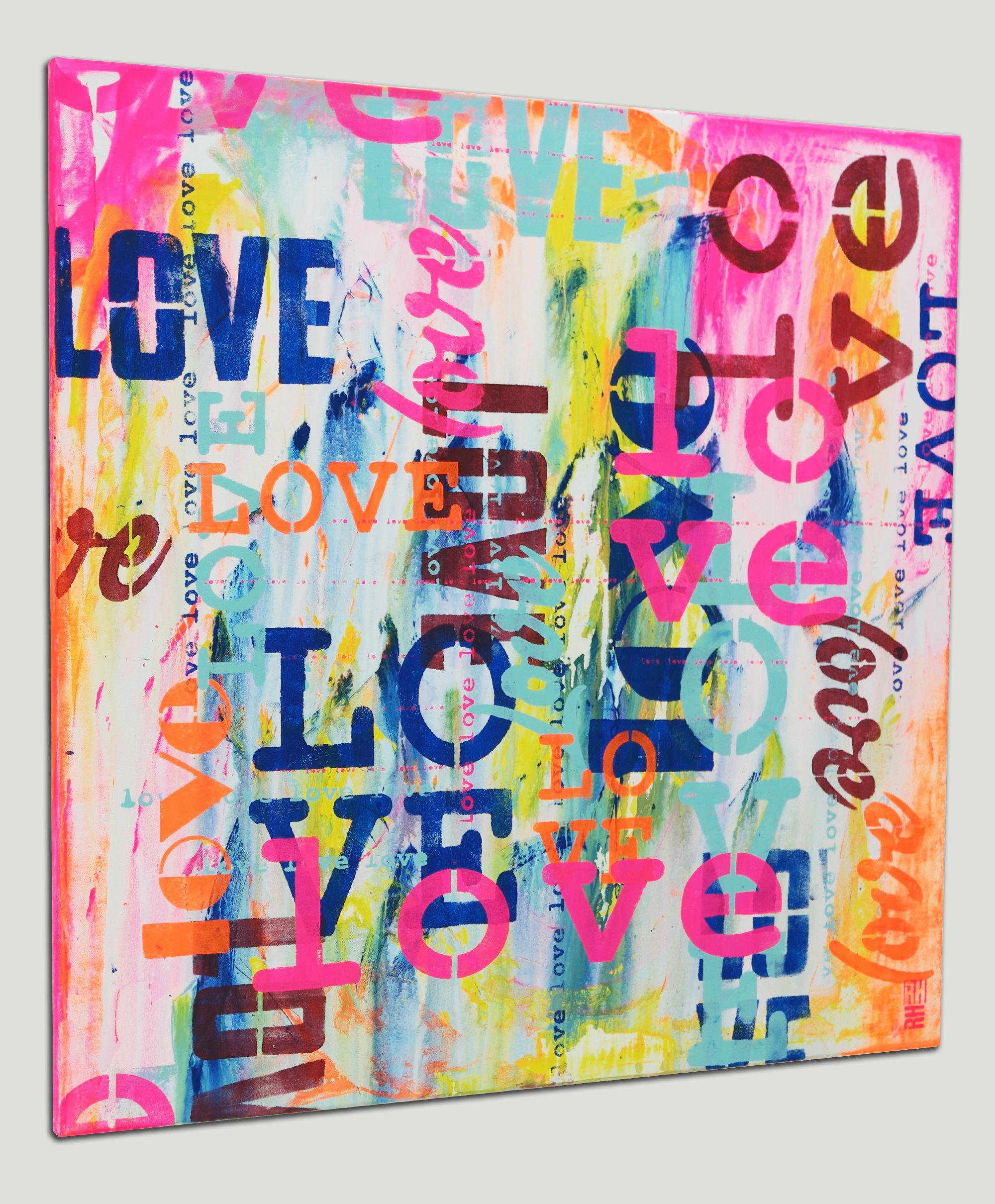 LOVE in Technicolor, Painting, Acrylic on Canvas For Sale 1