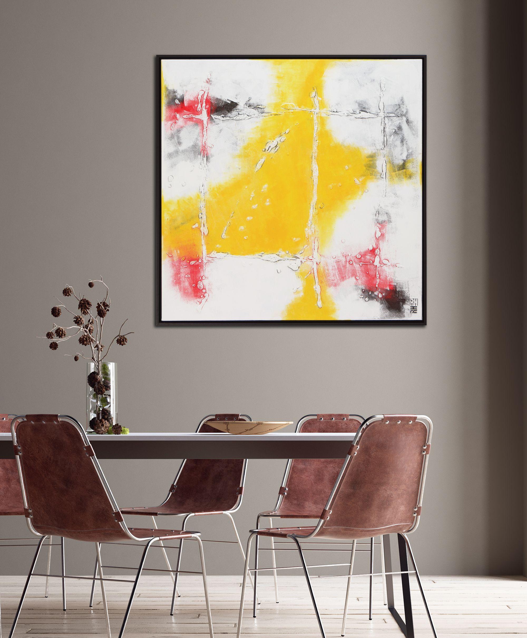 Mi cuadrado amarillo - Marco incluido, Pintura, Acrílico sobre lienzo - Painting de Ronald Hunter
