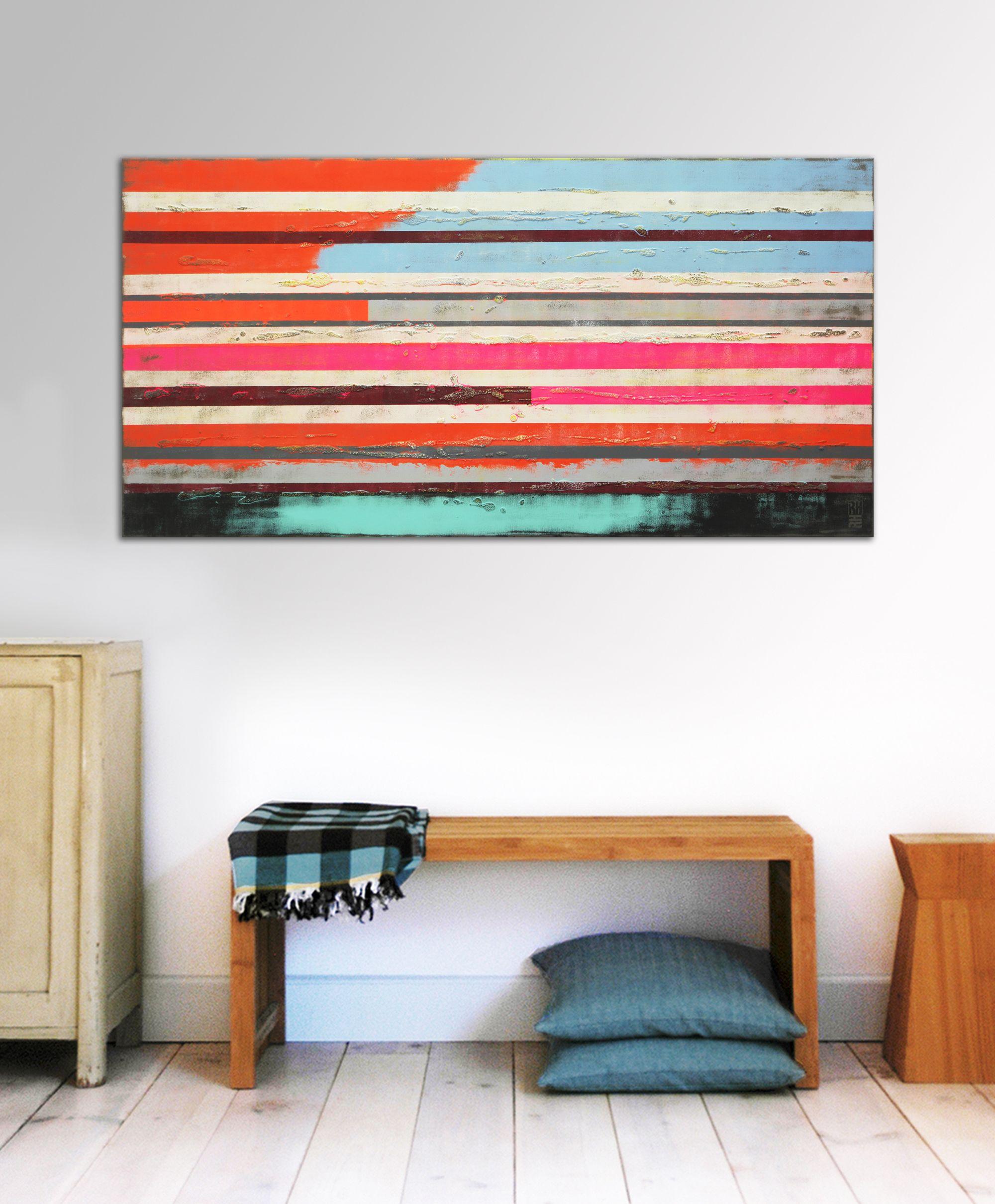 Neon Pop Art Lines, Pintura, Acrílico sobre lienzo - Painting Arte pop de Ronald Hunter