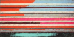 Neon Pop Art Lines, Painting, Acrylic on Canvas
