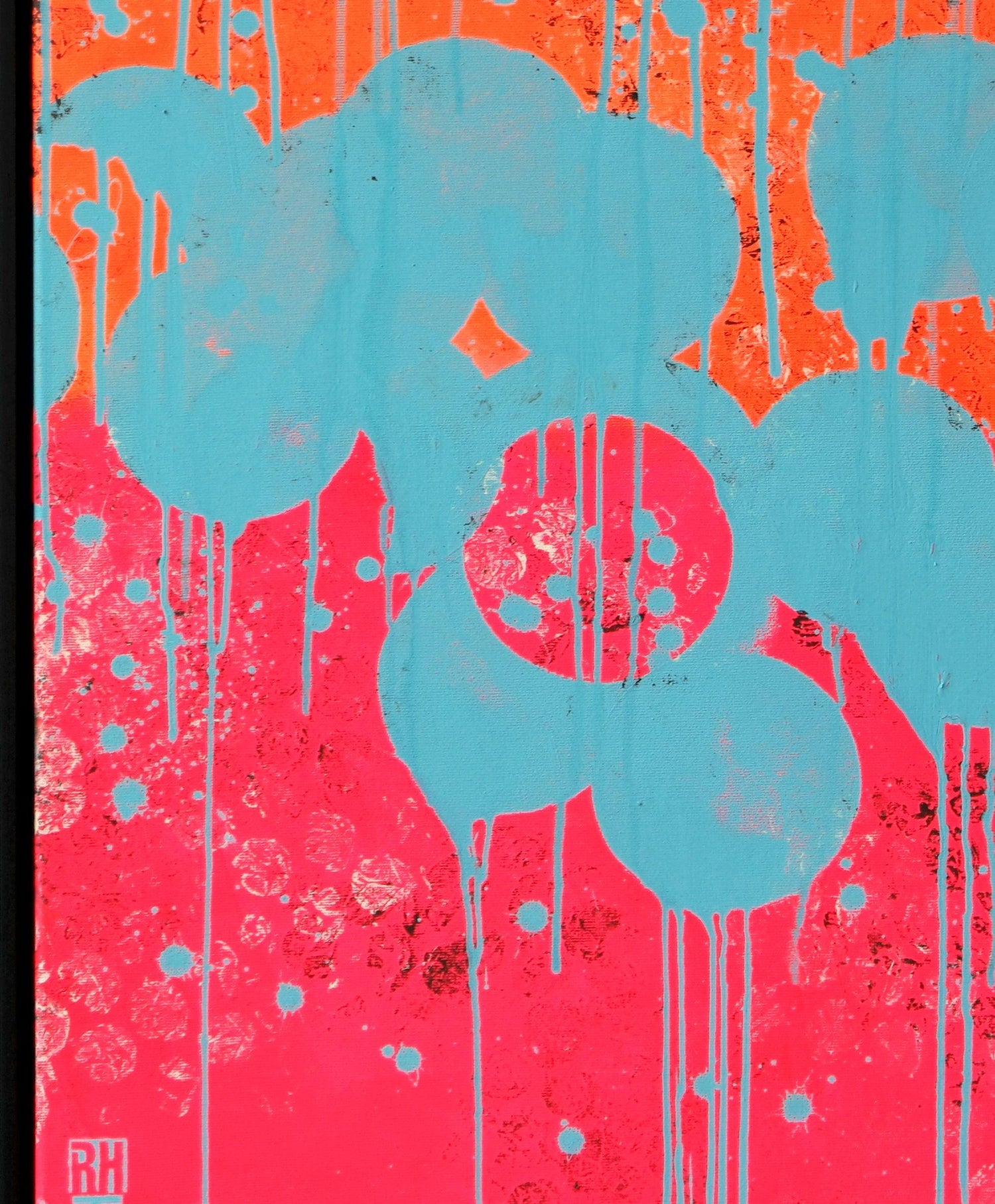 Ronald Hunter Neon Pop Colors Incl Black Frame Painting