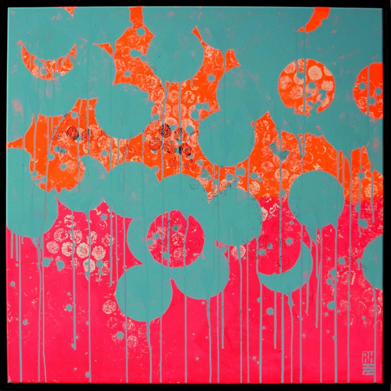 Ronald Hunter Neon Pop Colors Incl Frame Painting Acrylic On