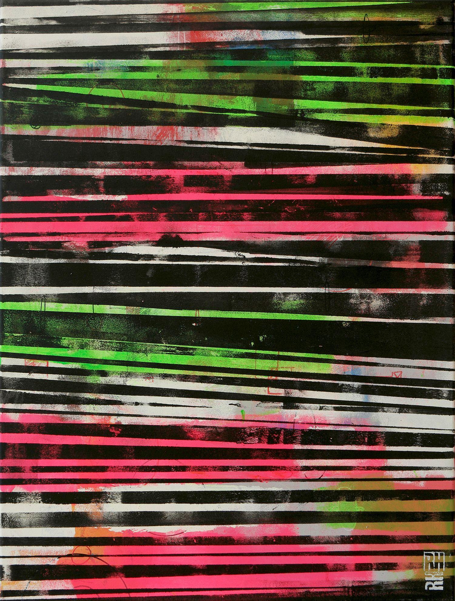 Ronald Hunter Yellow Textured XL, Painting, Acrylic on Canvas For