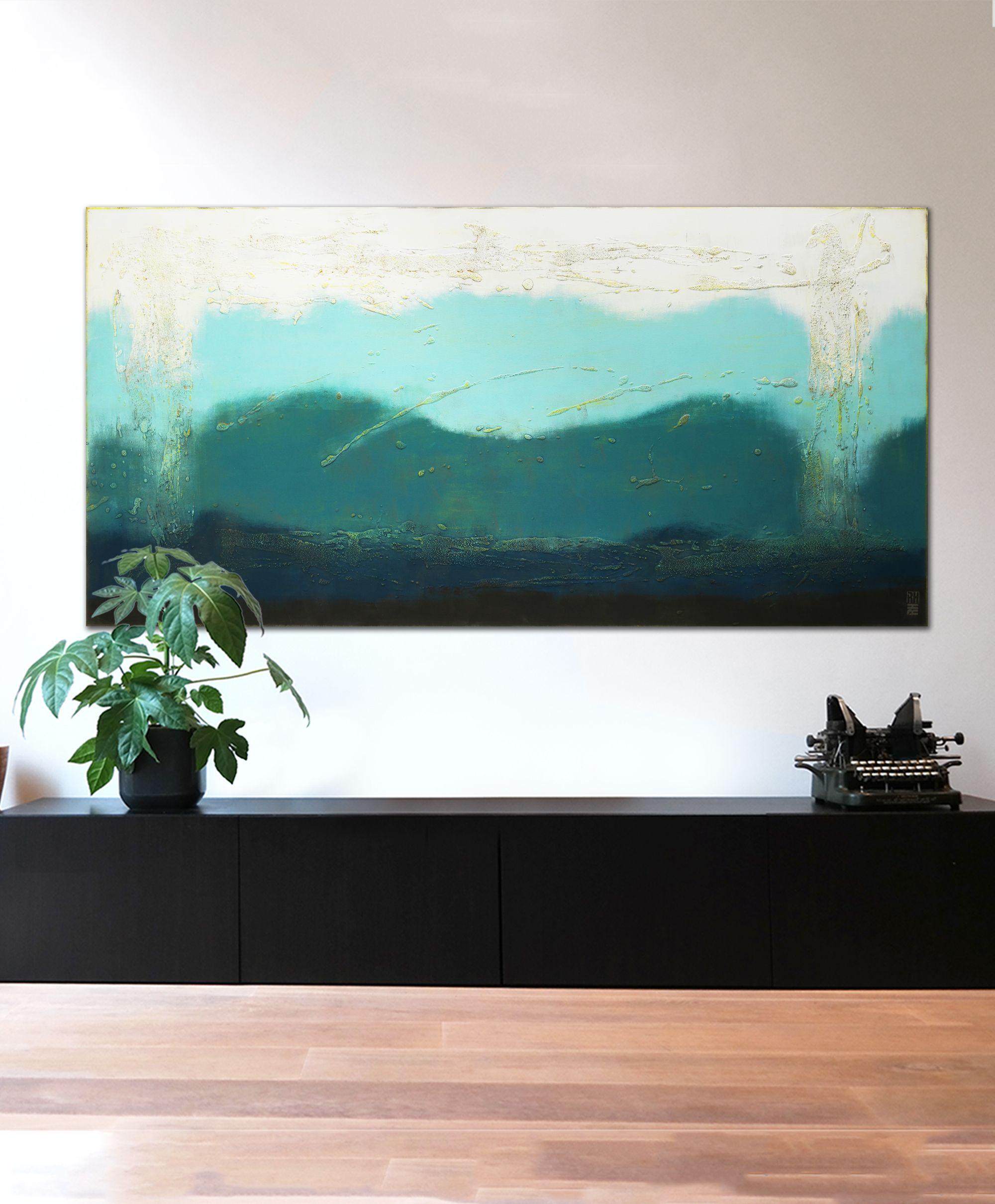 Oceanic Blues XL, Pittura, Acrilico su tela - Painting di Ronald Hunter