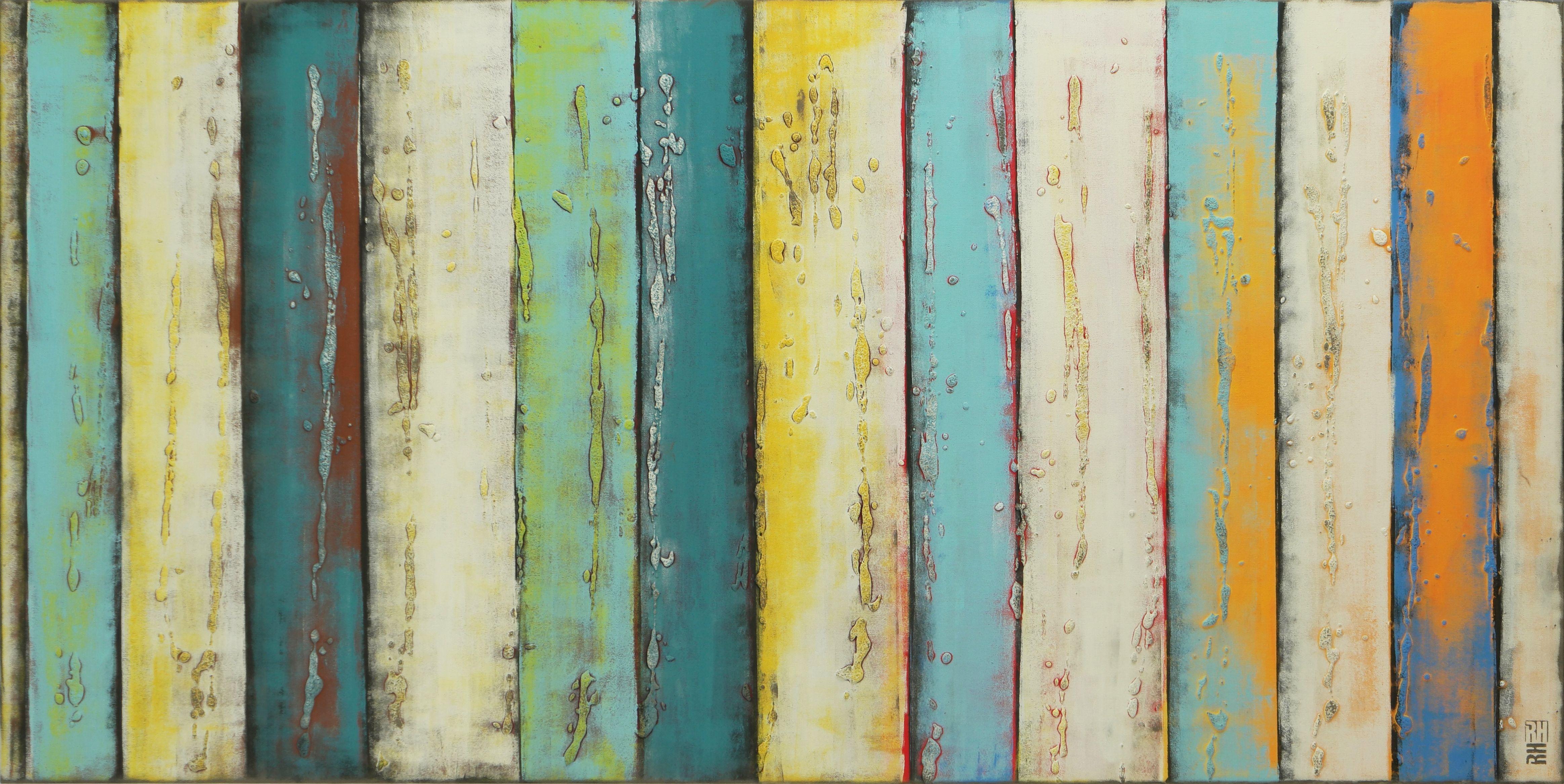 Ronald Hunter Abstract Painting – Gelbe Tafeln XL, Gemälde, Acryl auf Leinwand
