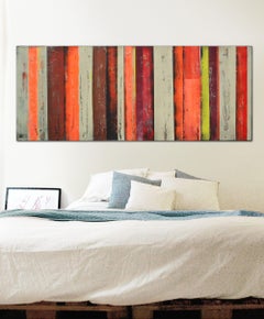 Panels Neon Orange, Painting, Acrylic on Canvas