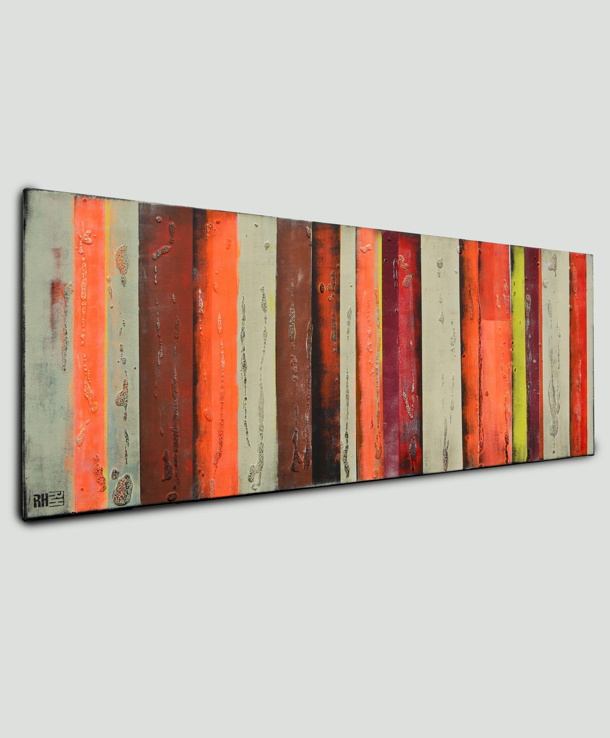Panels Neon Orange, Painting, Acrylic on Canvas For Sale 1