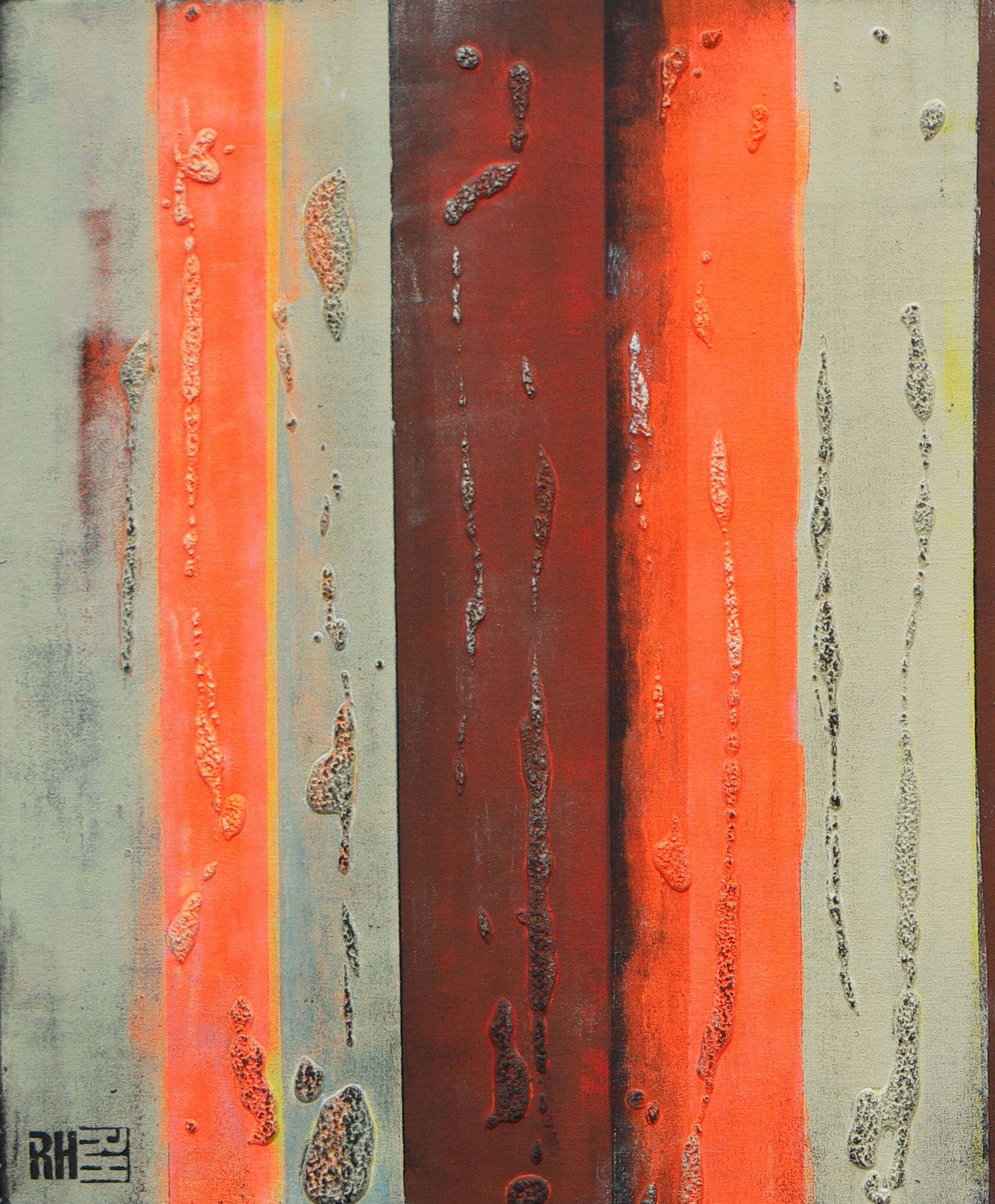 Panels Neon Orange, Painting, Acrylic on Canvas For Sale 3