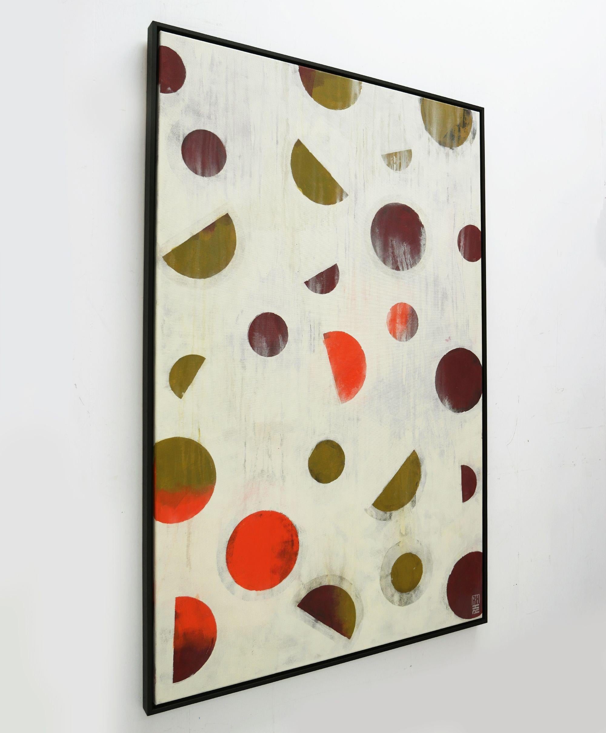 Particelle calde, Pittura, Acrilico su tela - Abstract Painting Beige di Ronald Hunter
