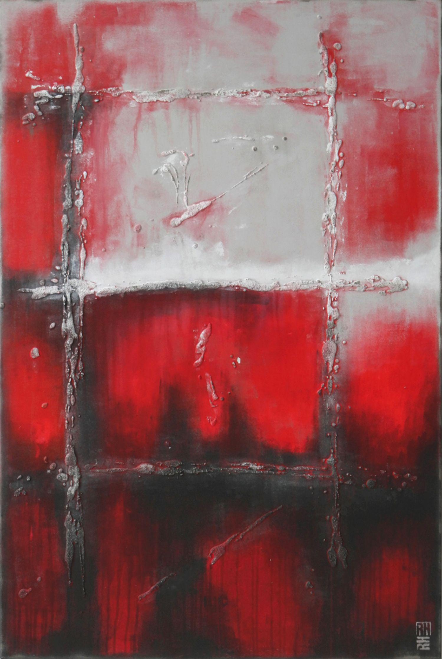 Ronald Hunter Abstract Painting - Red - Up You Go, Painting, Acrylic on Canvas