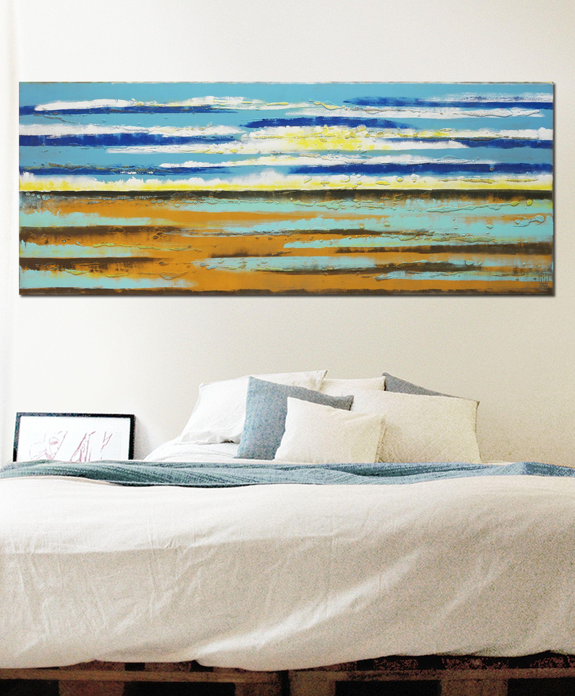 Ronald Hunter Abstract Painting - Seaview Landscape, Painting, Acrylic on Canvas