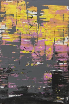 Static Grey & Purple, Painting, Acrylic on Canvas
