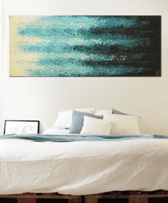 Stream Boiling Bubbles Blue, Painting, Acrylic on Canvas