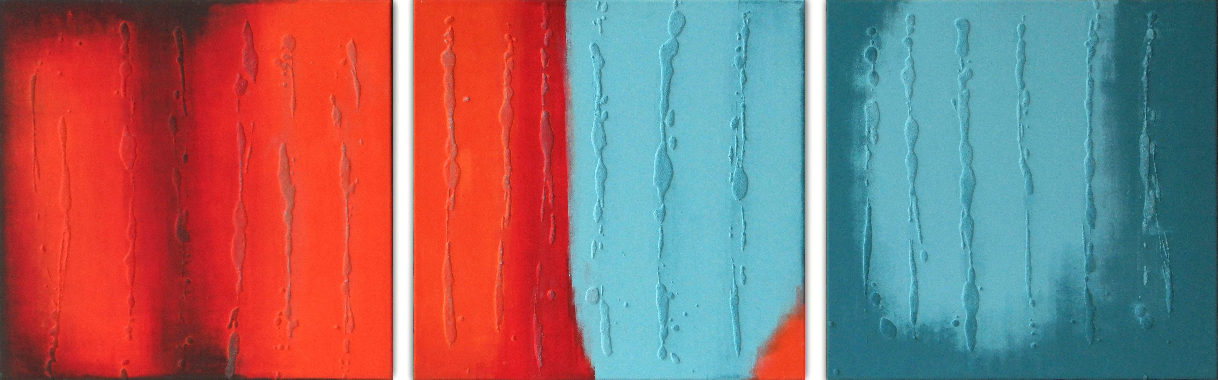 Ronald Hunter Abstract Painting - Stream Red Blue, Painting, Acrylic on Canvas