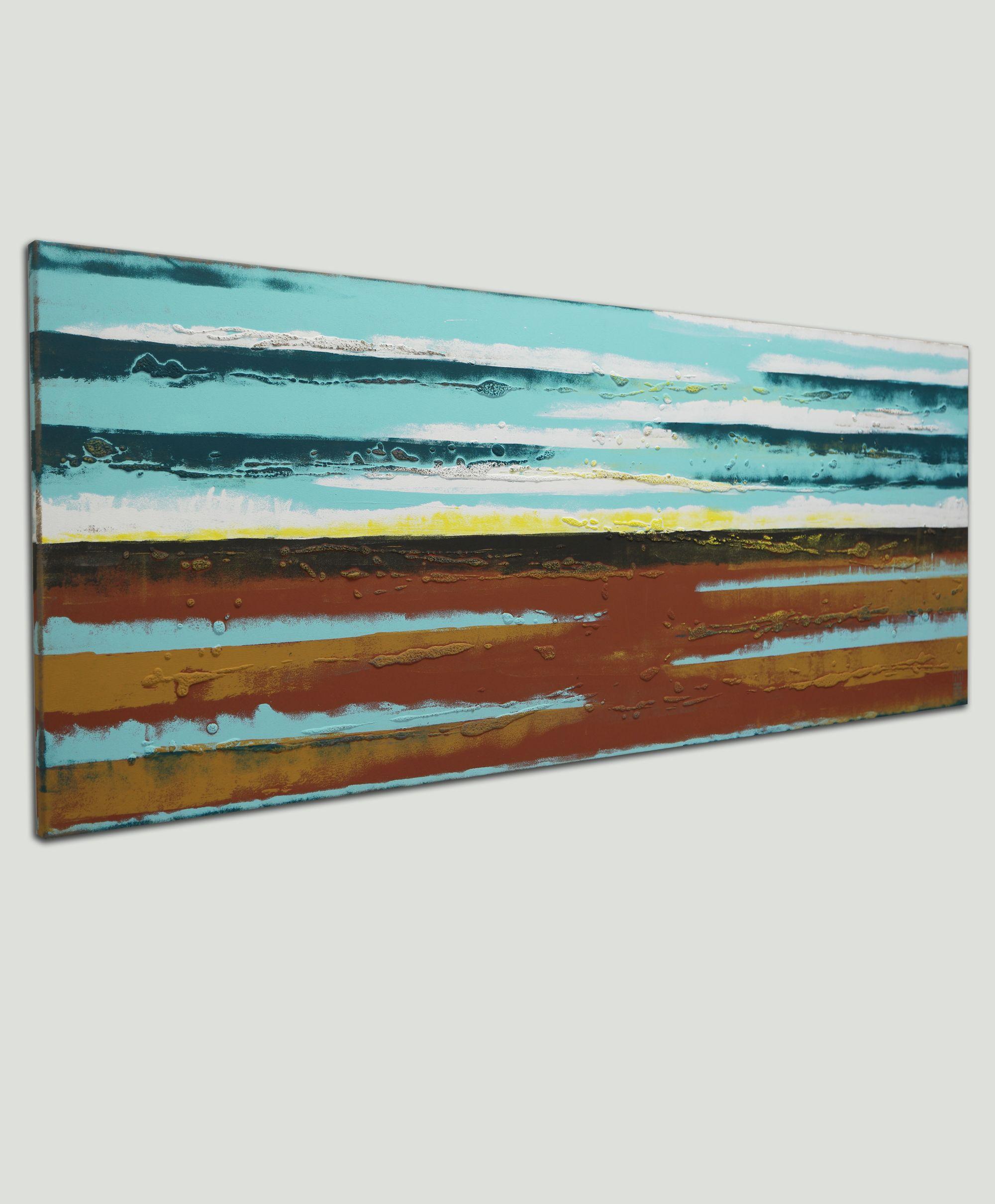 Paysage de coucher de soleil, peinture, acrylique sur toile - Abstrait Painting par Ronald Hunter