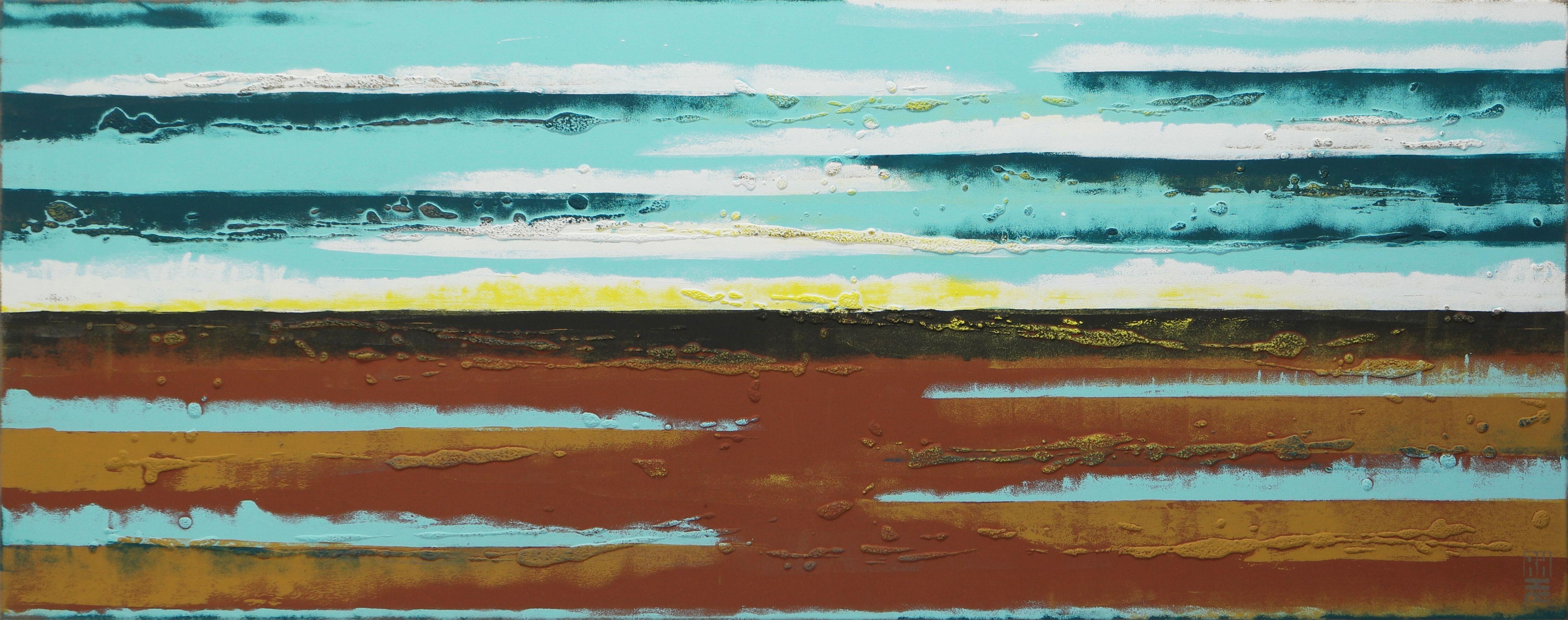 Abstract Painting Ronald Hunter - Paysage de coucher de soleil, peinture, acrylique sur toile
