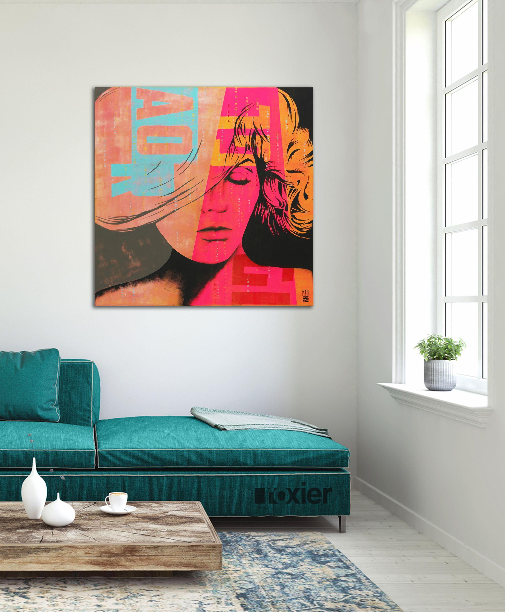 La rubia, Pintura, Acrílico sobre lienzo - Painting Arte pop de Ronald Hunter