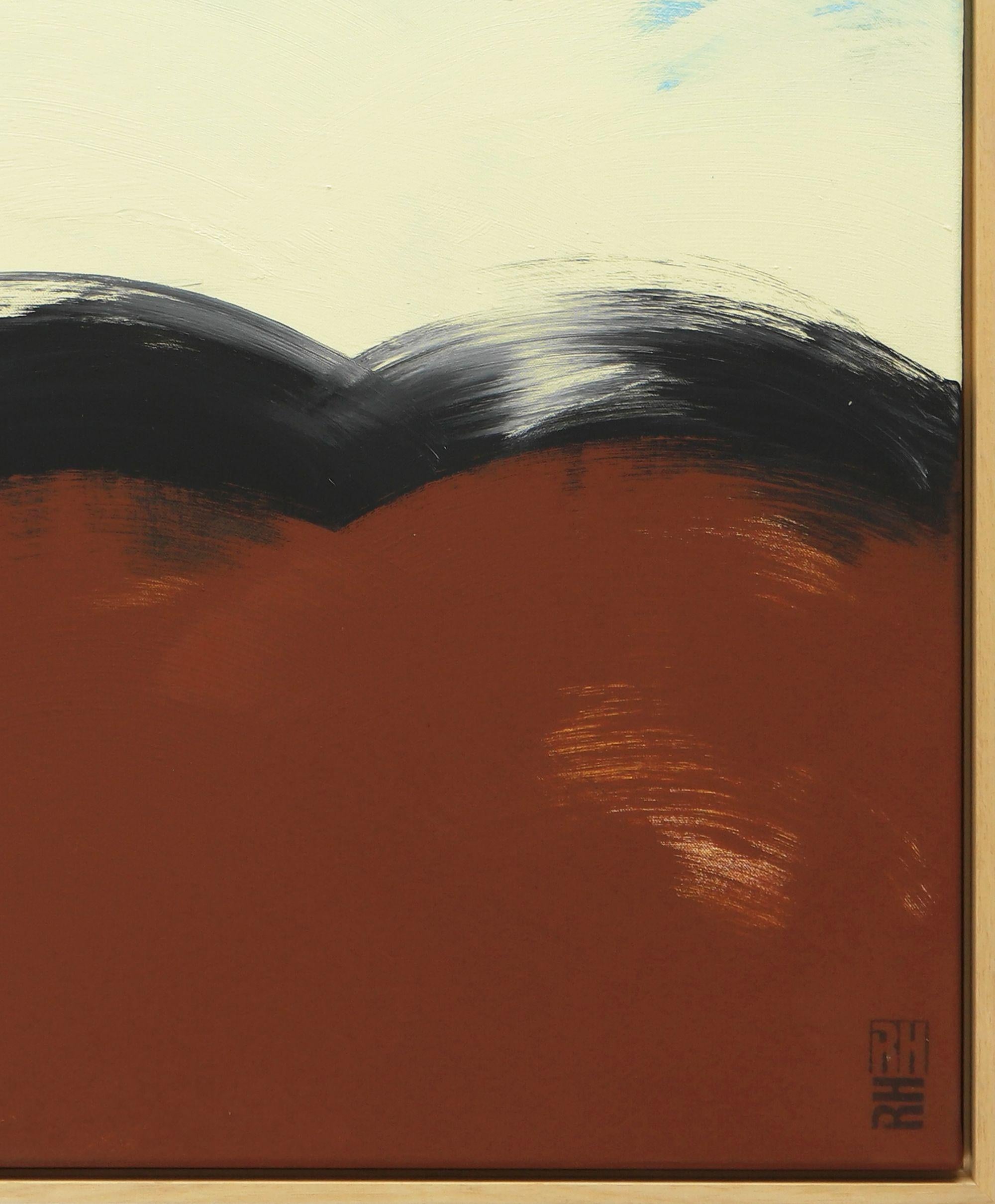 L'onda marrone, Pittura, Acrilico su tela - Abstract Painting Blu di Ronald Hunter