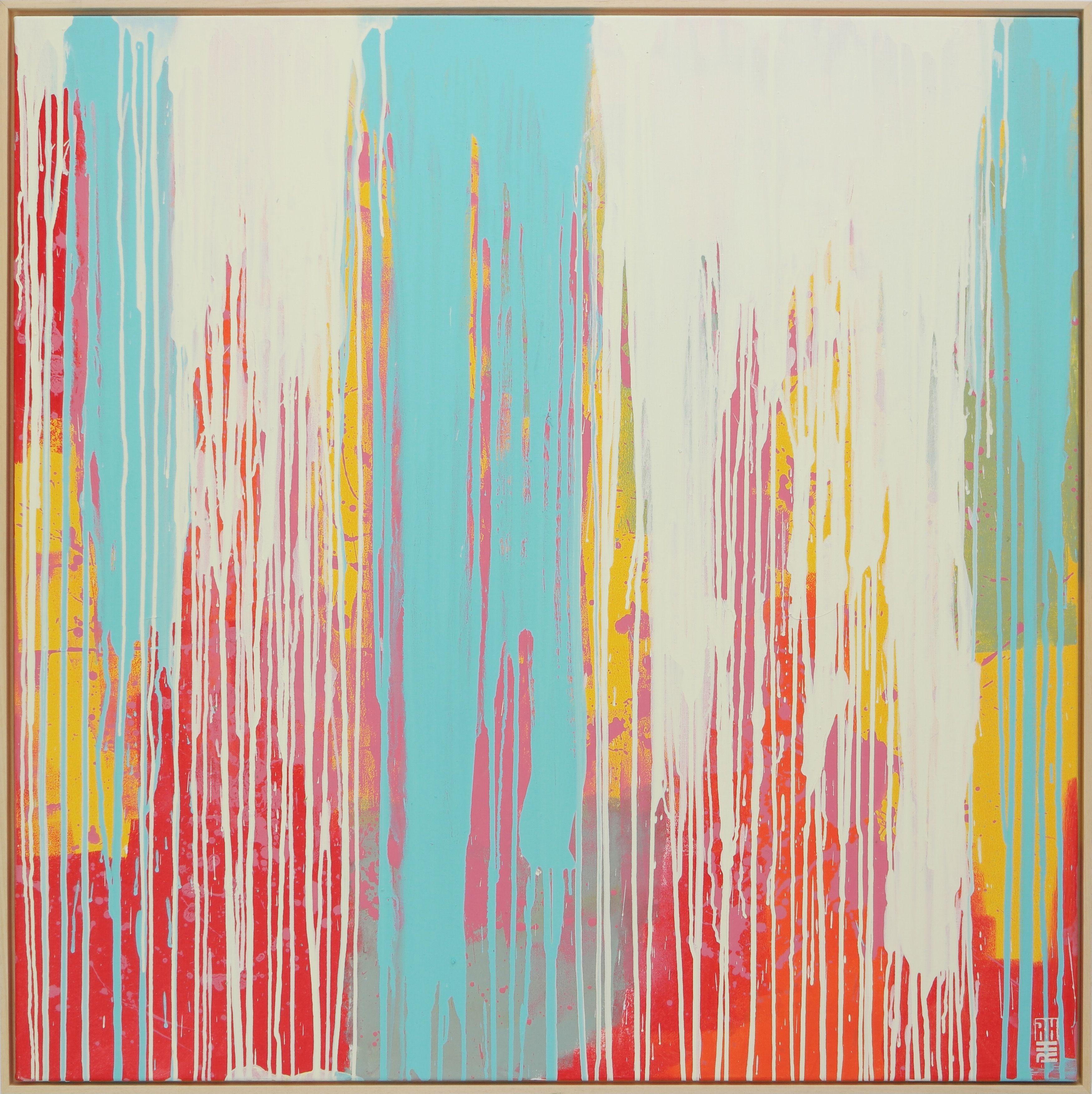 Ronald Hunter Abstract Painting - Tip Top Drips XL - Incl frame, Painting, Acrylic on Canvas