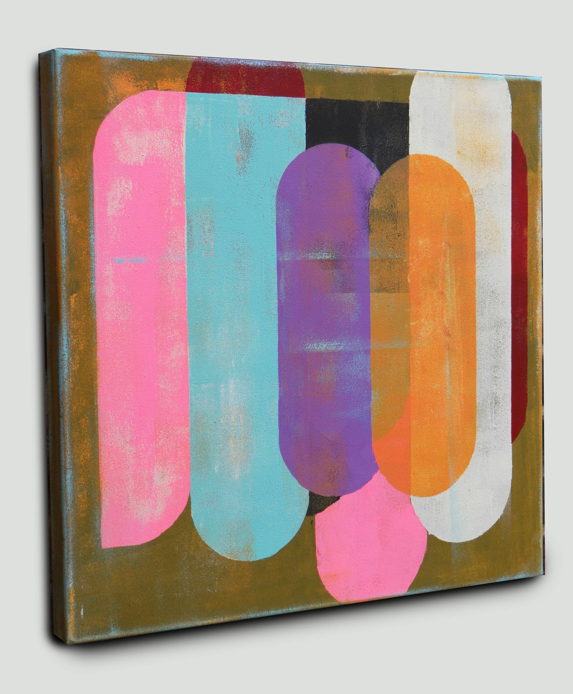 Traffico a colori verde, Pittura, Acrilico su tela - Painting di Ronald Hunter