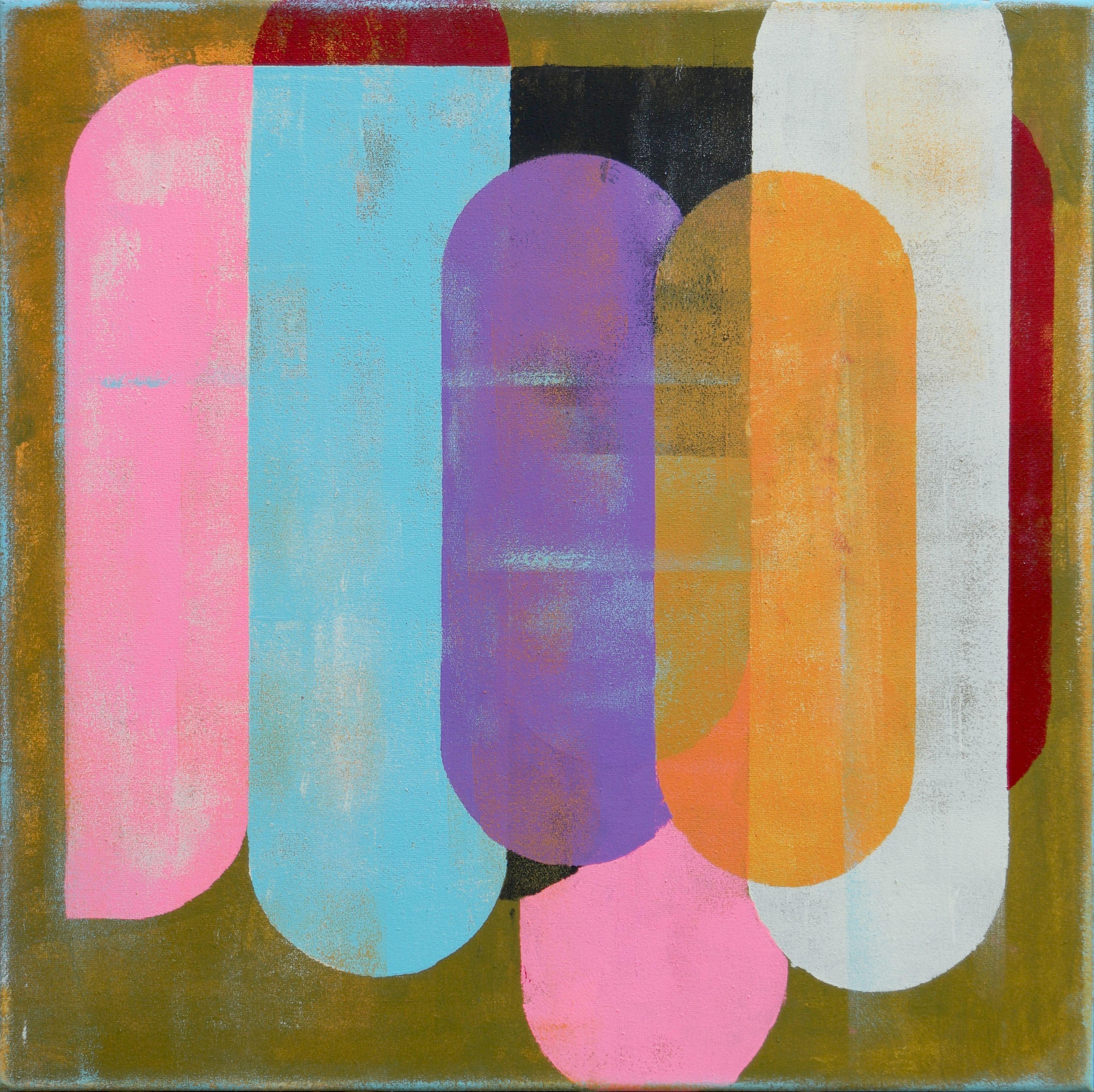 Abstract Painting di Ronald Hunter - Traffico a colori verde, Pittura, Acrilico su tela