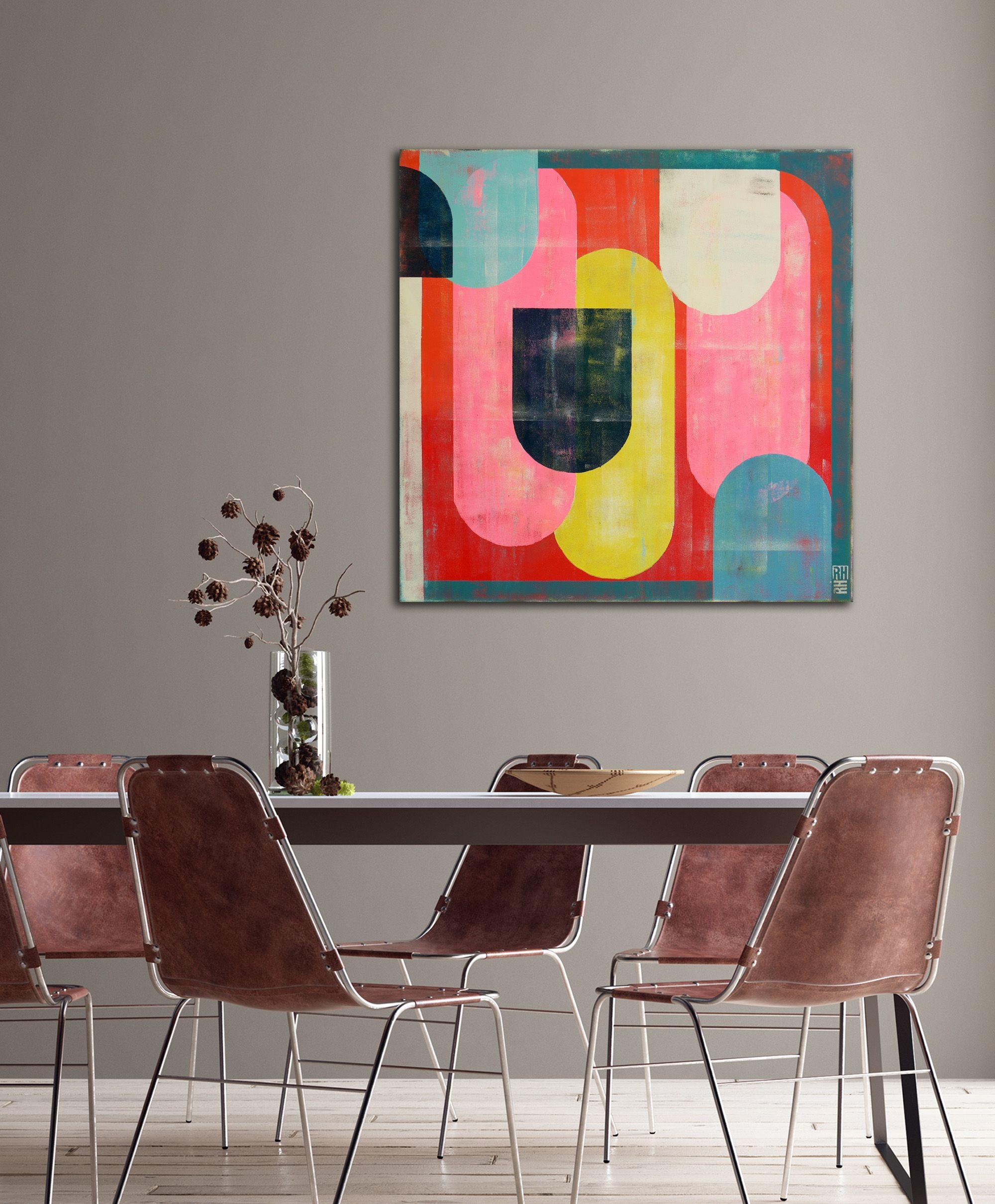 traffico a colori rosa, Pittura, Acrilico su tela - Painting Astratto di Ronald Hunter