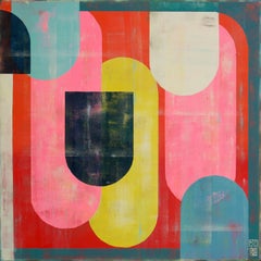 traffic Full Color Pink, Painting, Acrylic on Canvas