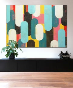 Traffic Pink Landscape XL, Painting, Acrylic on Canvas