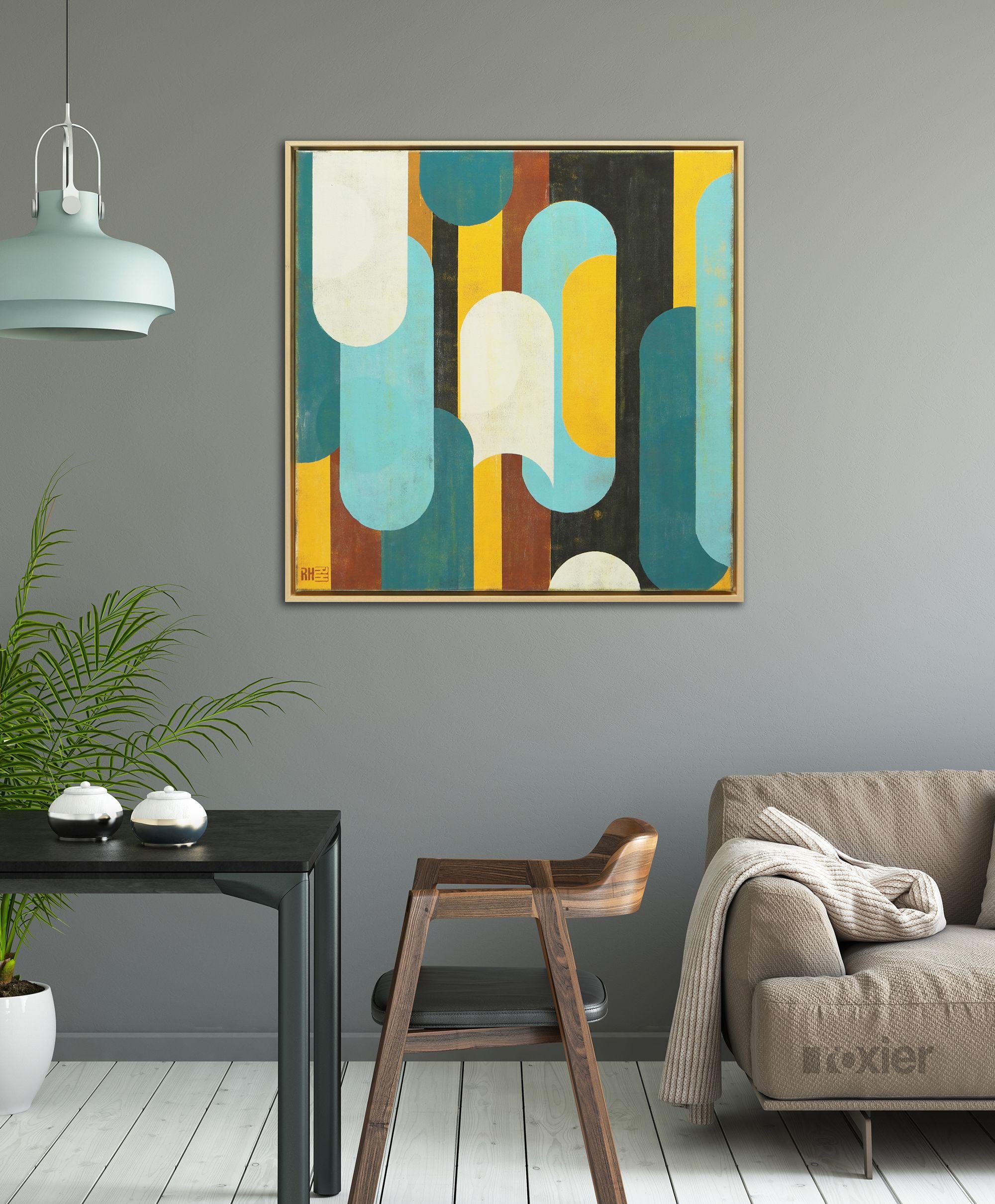 Traffico giallo arrugginito - Telaio incl, Quadro, Acrilico su tela - Painting di Ronald Hunter