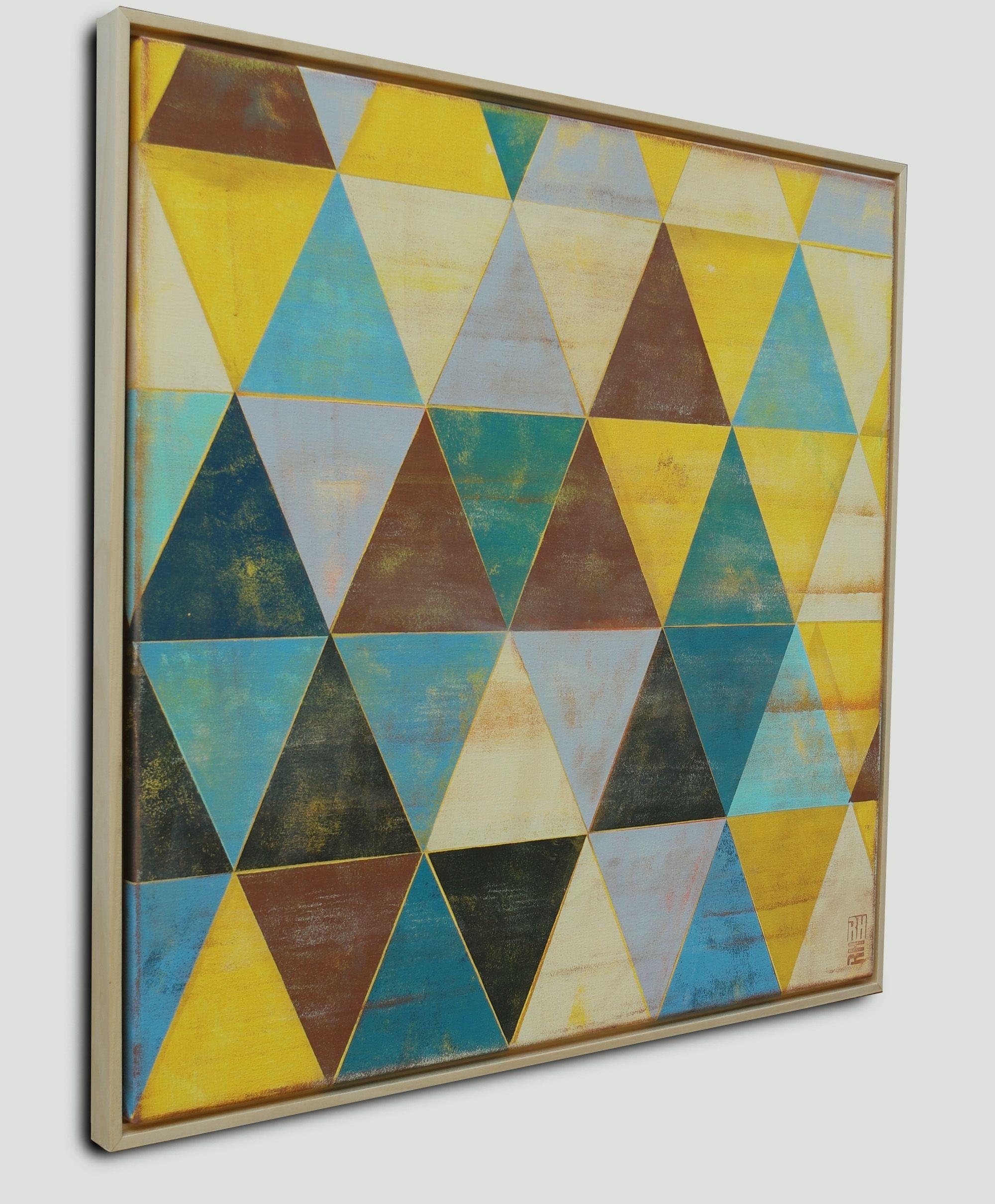 Traffic Triangle Brown - incl Frame, Painting, Acrylic on Canvas For Sale 1