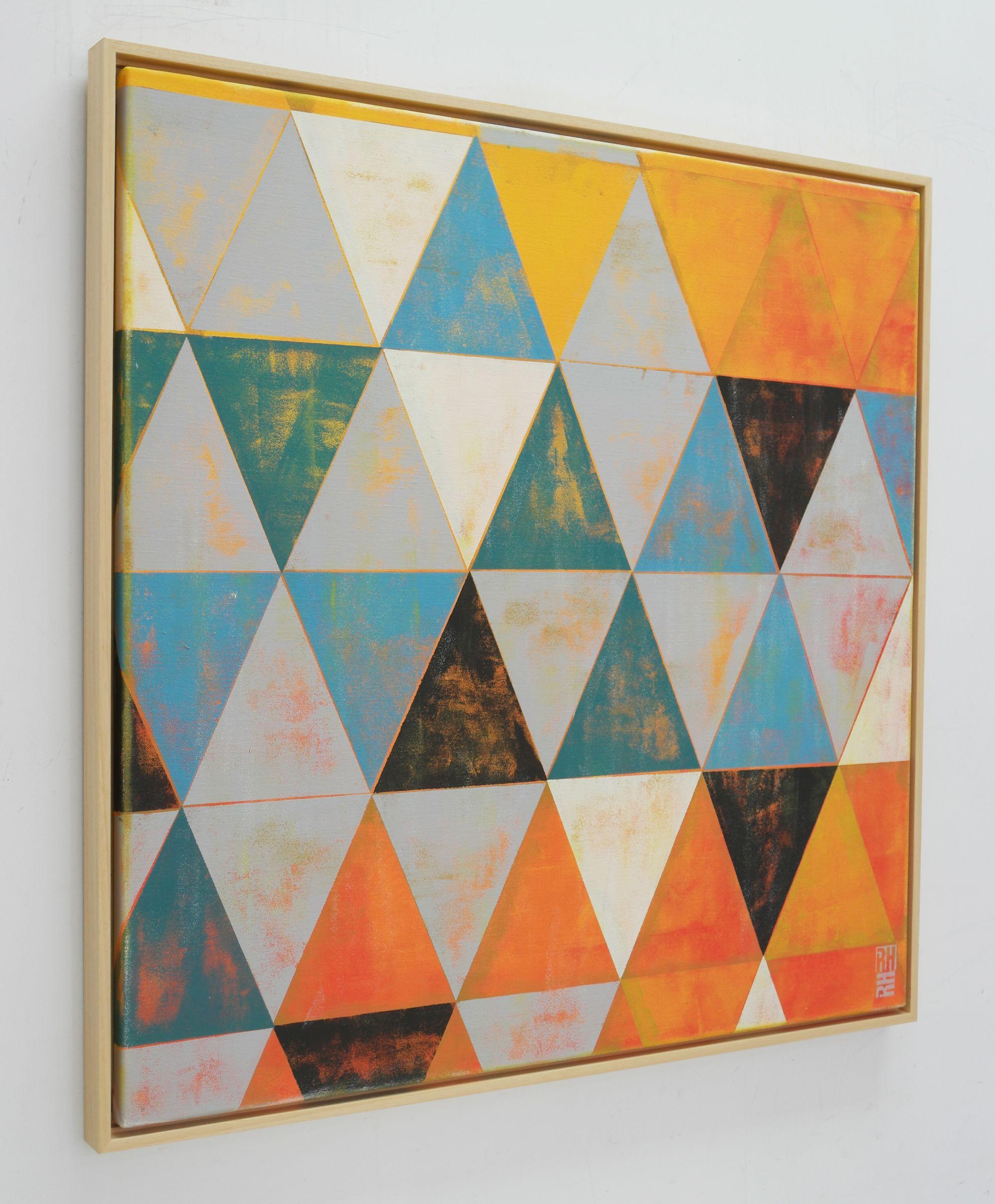 Triangolo del traffico in giallo - Incl. cornice, Pittura, Acrilico su tela - Painting Astratto di Ronald Hunter