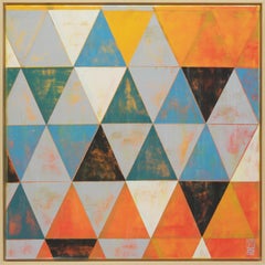 Triangle Traffic in Yellow - Incl Frame, Painting, Acrylic on Canvas