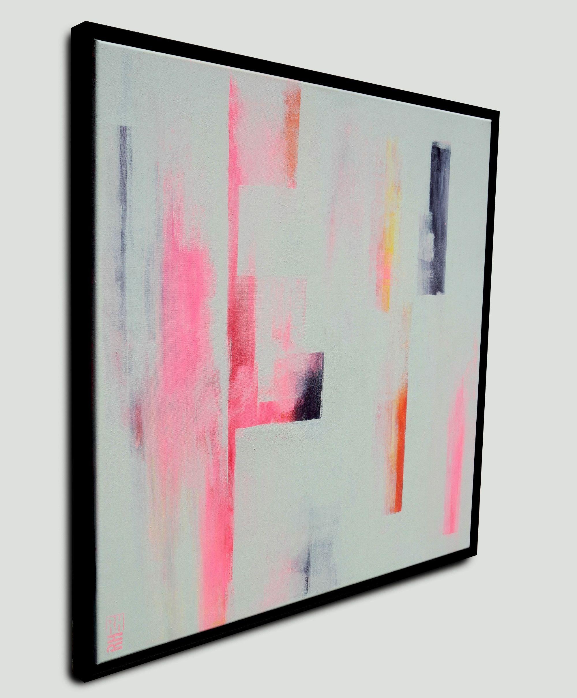 Sin título en blanco suave, Pintura, Acrílico sobre lienzo - Painting Abstracto de Ronald Hunter