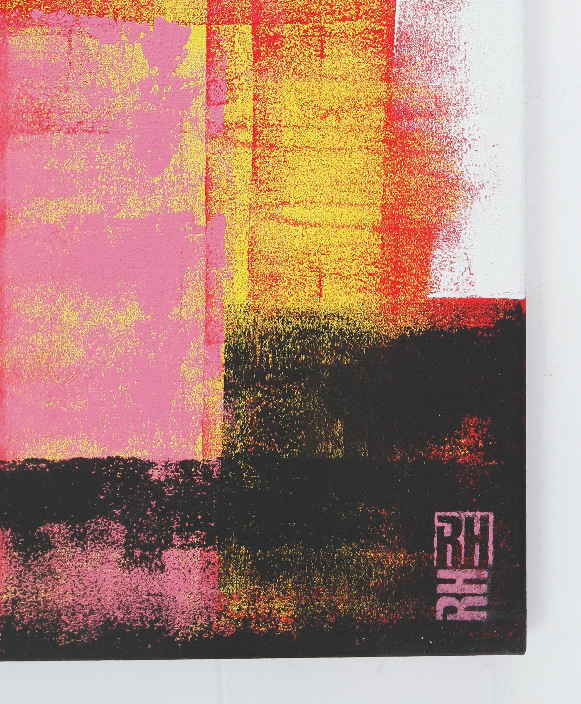 Senza titolo in giallo e rosso, Pittura, Acrilico su tela - Abstract Painting Giallo di Ronald Hunter