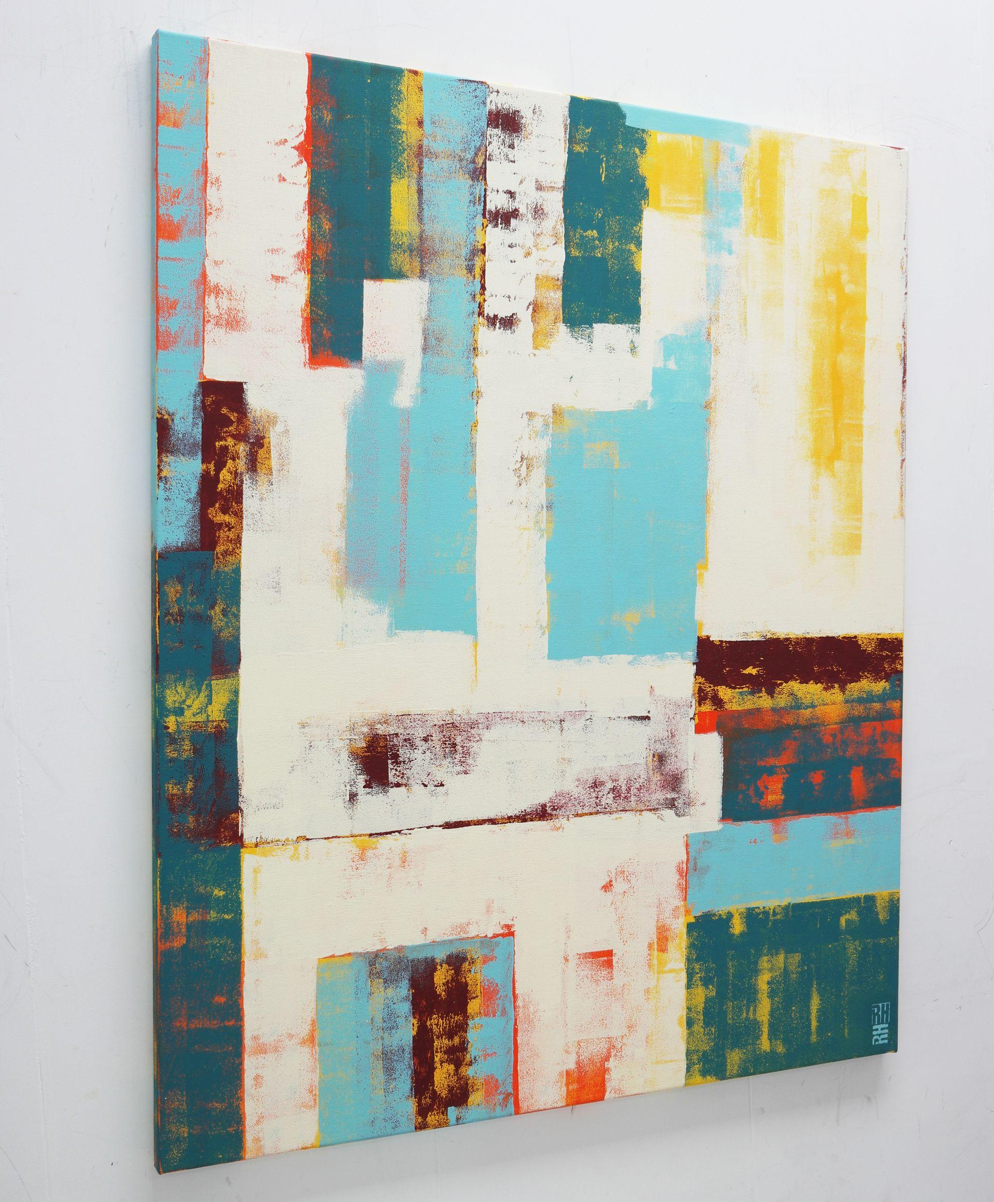 Senza titolo in giallo, Pittura, Acrilico su tela - Painting Astratto di Ronald Hunter