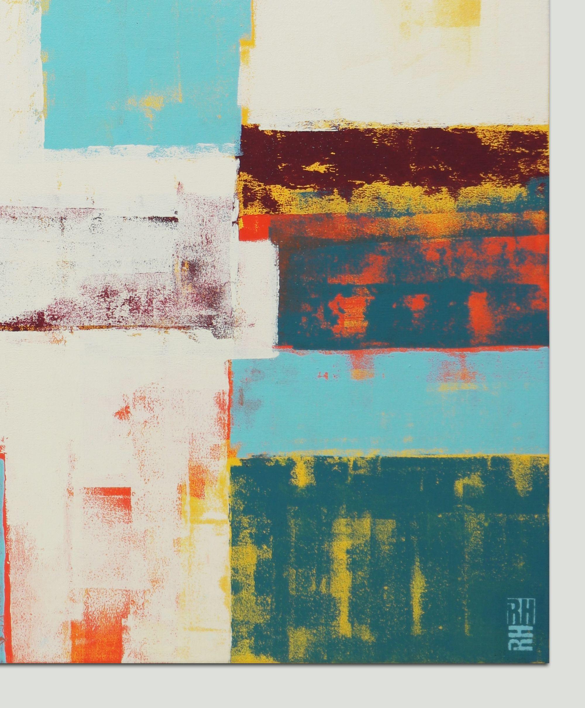 Senza titolo in giallo, Pittura, Acrilico su tela - Abstract Painting Grigio di Ronald Hunter