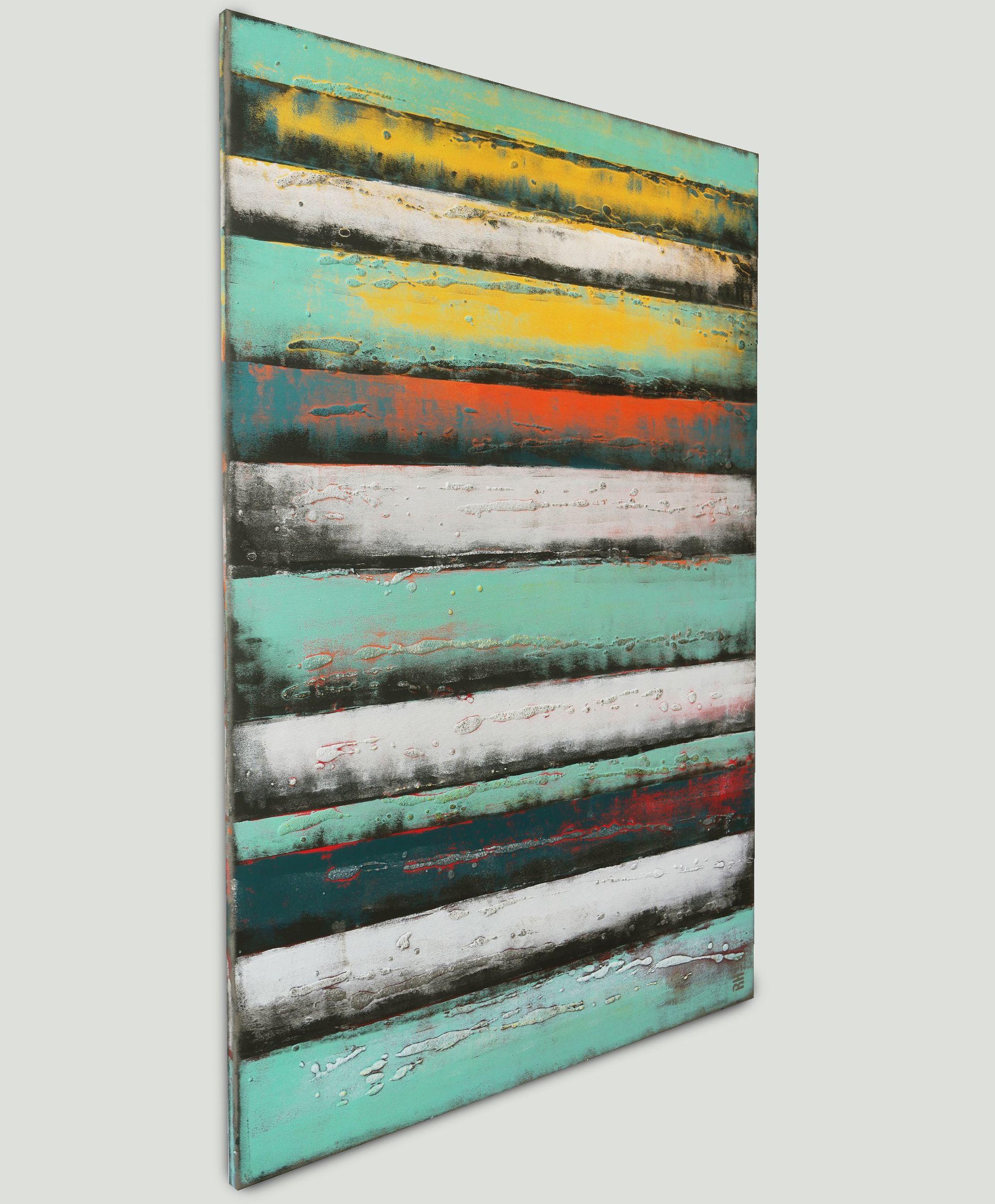 One of Ronaldâ€™s favourite artworks is the â€˜Panelsâ€™ serie, this idea came from a huge table Ronald used to work on with large wooden panels. Through multiple layers of paint and texture he aims to create a sense of depth â€“ there is always