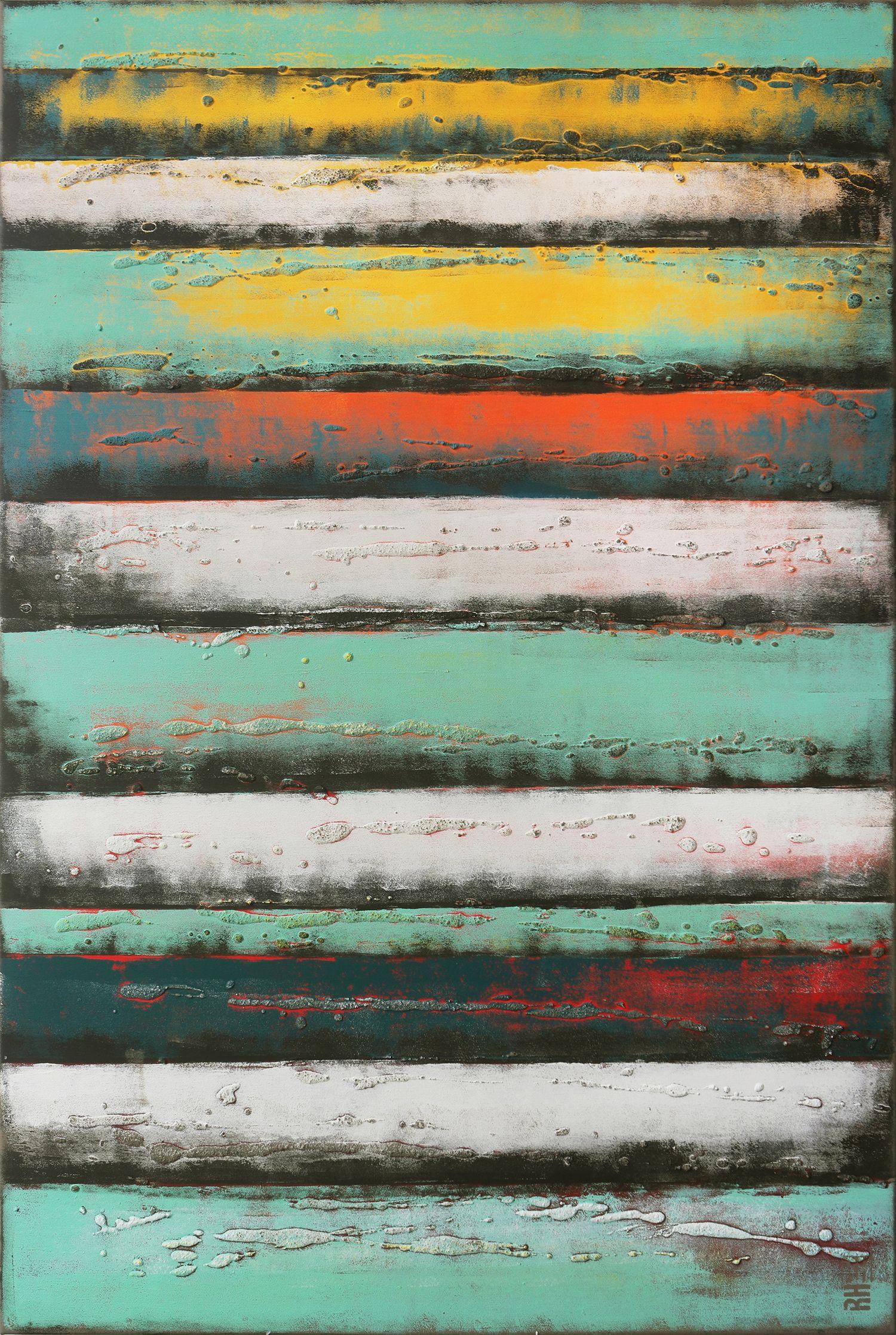 Ronald Hunter Abstract Painting - Vertical Panels Light, Painting, Acrylic on Canvas