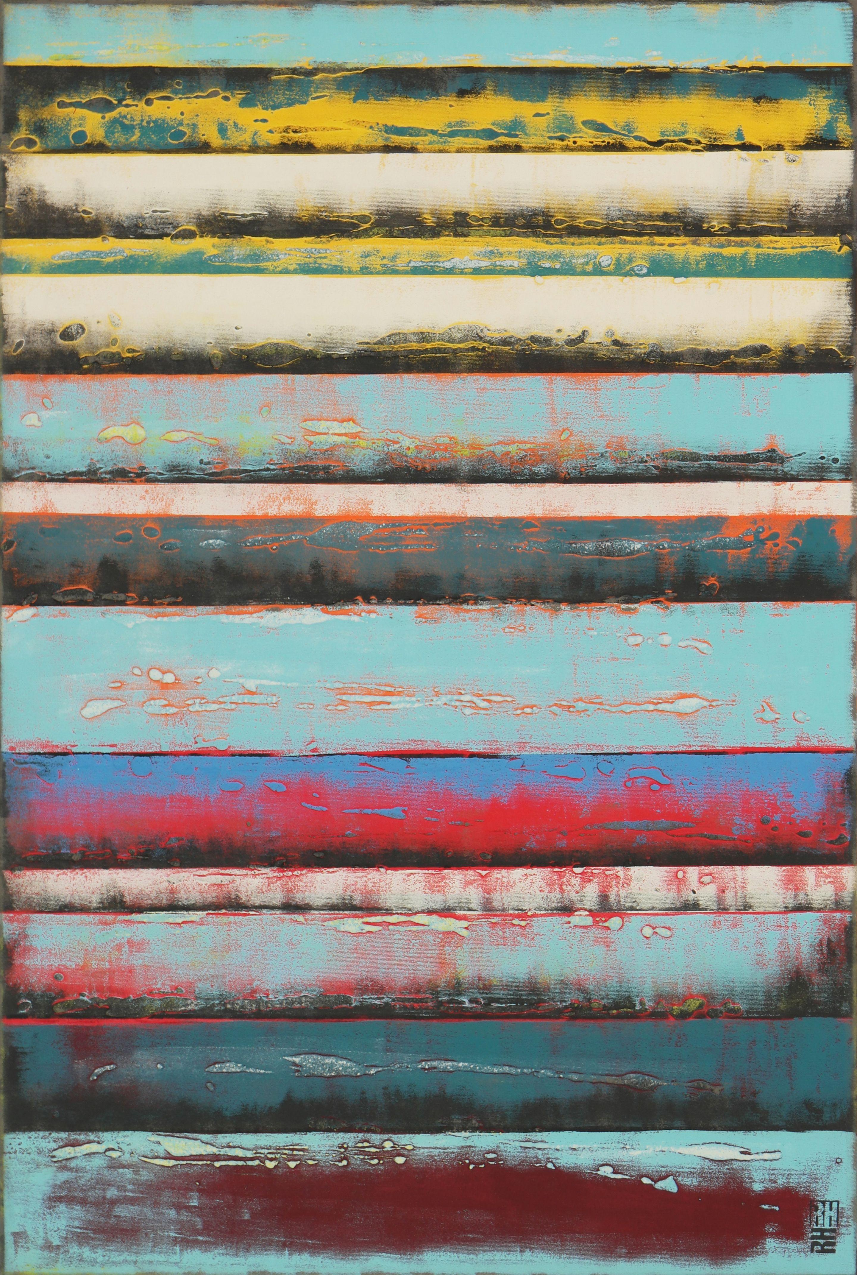 Ronald Hunter Abstract Painting - Vertical Panels, Painting, Acrylic on Canvas