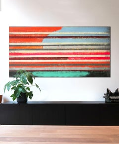 XL Neon Pop Art Lines, Painting, Acrylic on Canvas