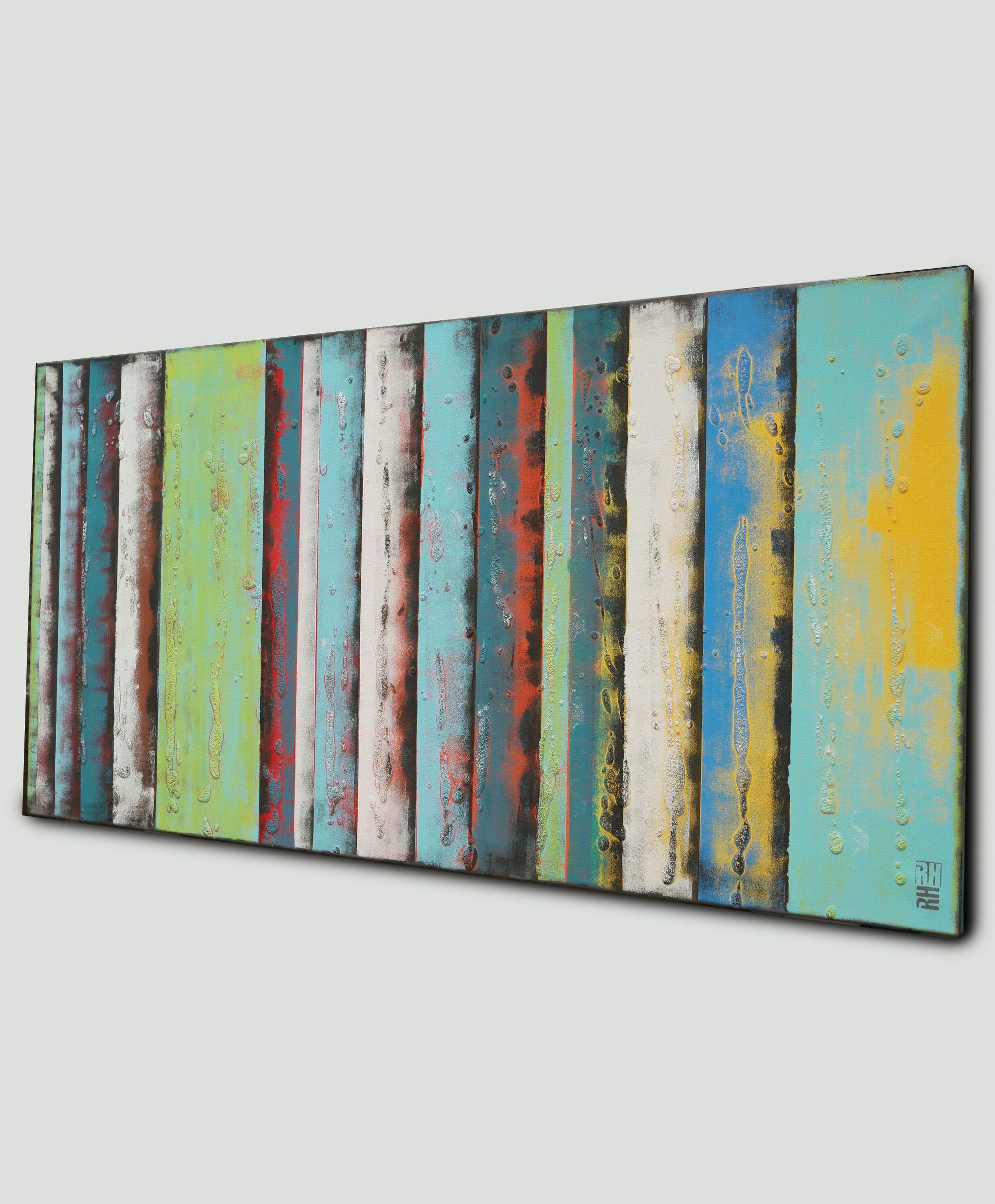 Paneles amarillos altos, Pintura, Acrílico sobre lienzo - Painting Abstracto de Ronald Hunter