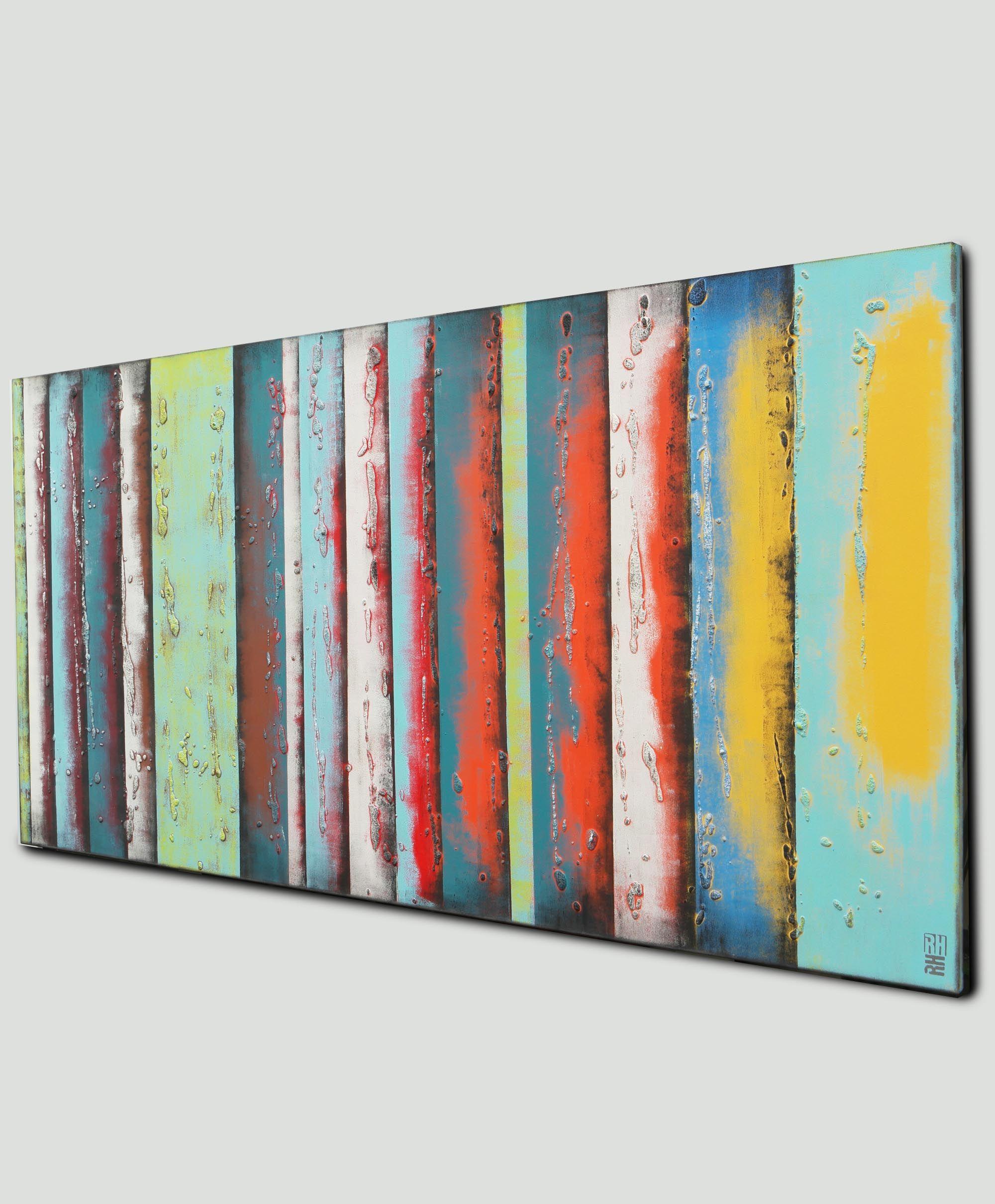 Pannelli gialli XL, Pittura, Acrilico su tela - Painting Astratto di Ronald Hunter