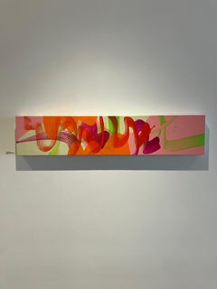 Abstract Acrylic Painting on Panel, 10 x 48 inches, Shadow on the Sun