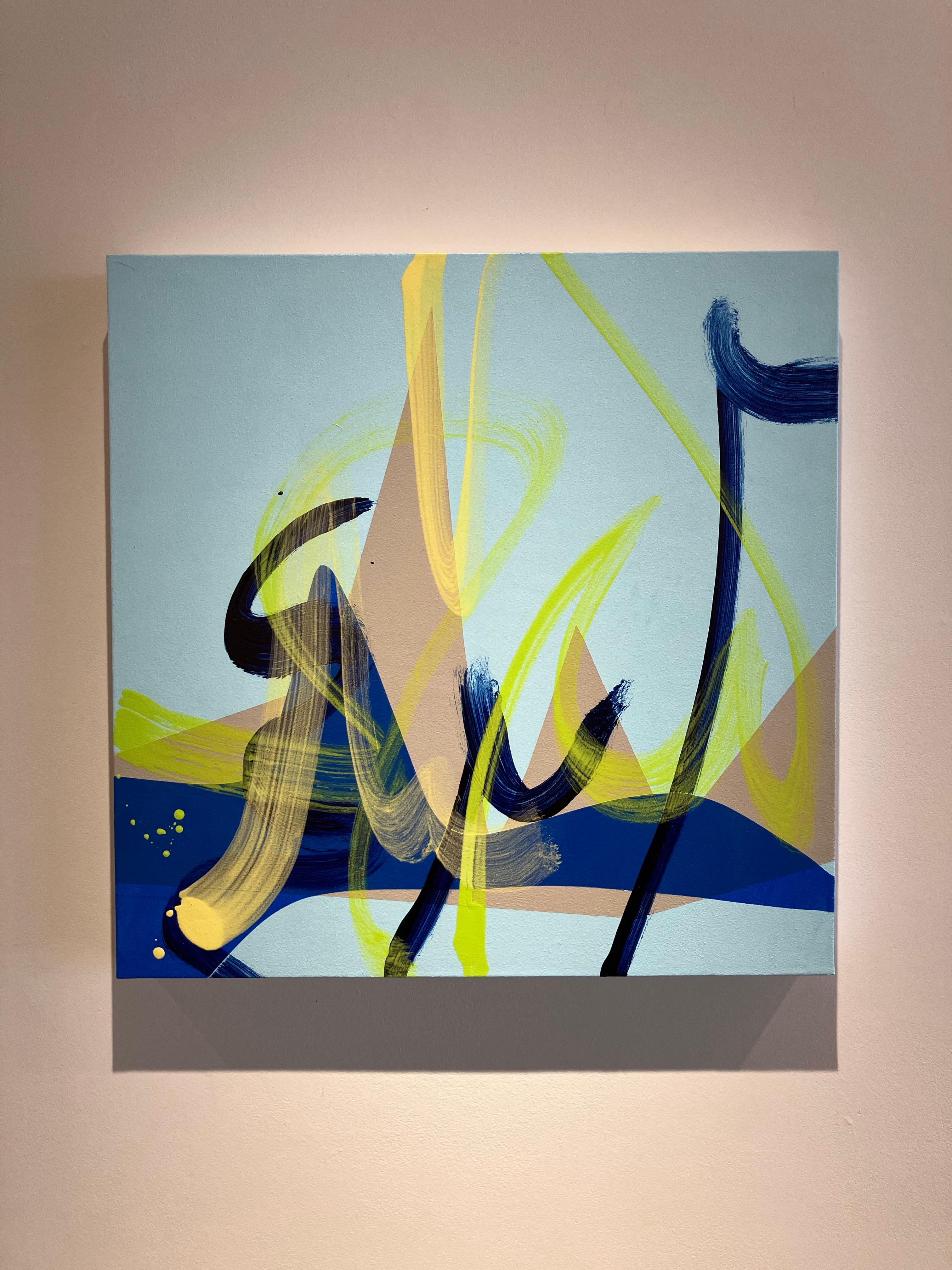 Abstract Acrylic Painting on Panel, 30 x 30 inches, I Try But I Can't Say