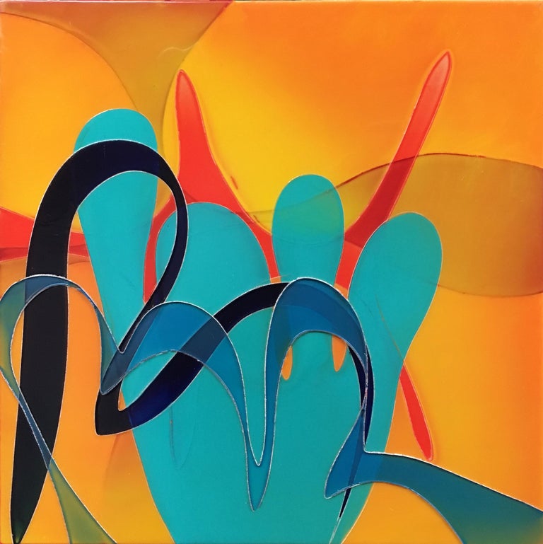 Ronald Johnson Crooked Steps Contemporary Abstract Mixed