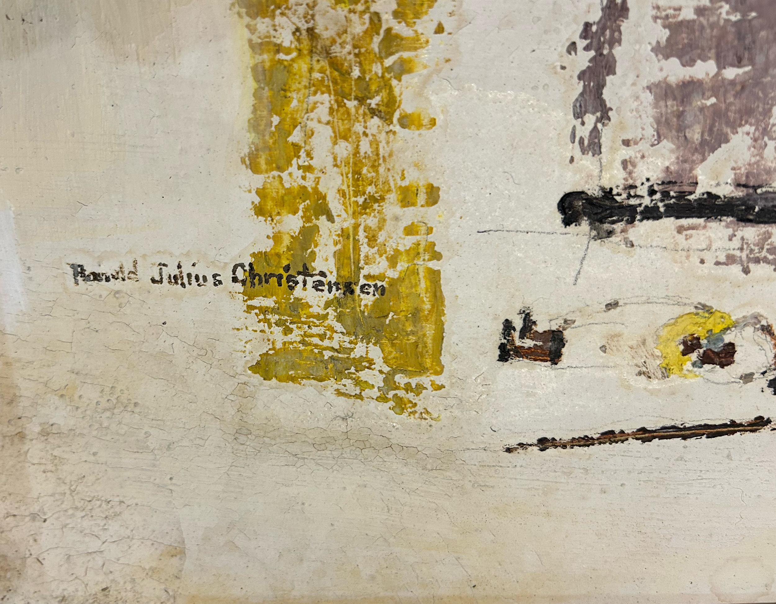 Composizione Lousville, Acrilico su masonite firmato da Ronald Julius Christensen in vendita 2